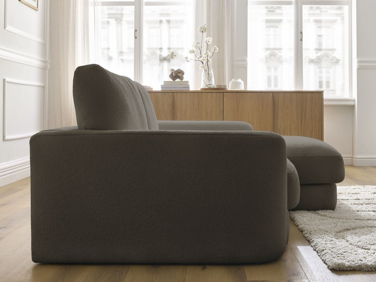 Bobochic Leonore Ecksofa Bouclé-Stoff Braun Ecke rechts