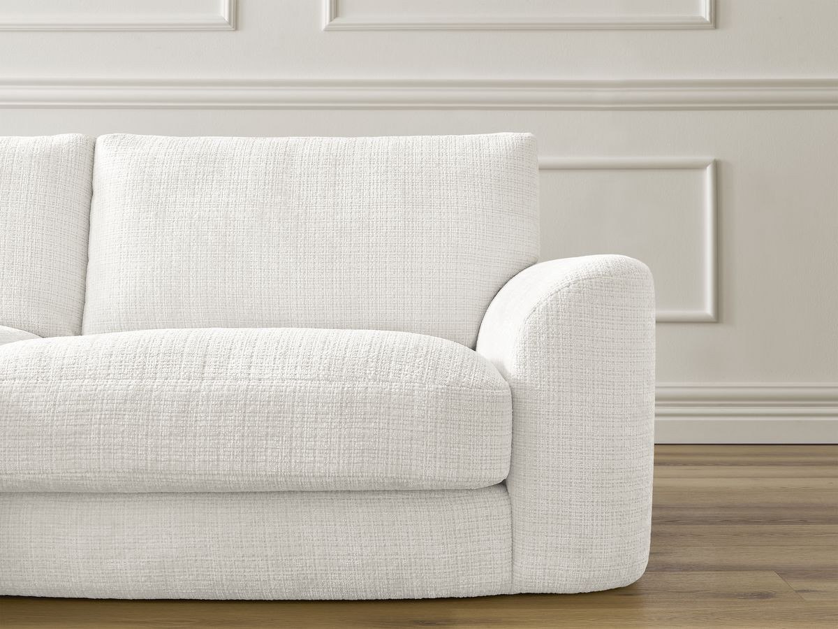 Bobochic Leonore Ecksofa Strukturstoff Weiß Ecke links