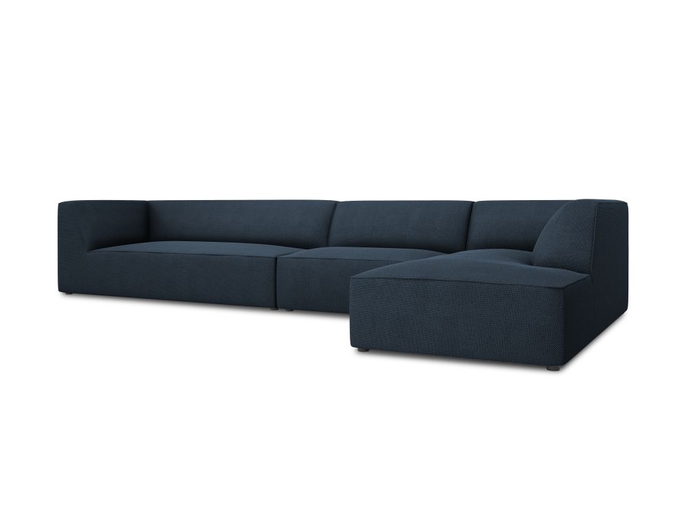 Cosmopolitan Design Ecksofa Siena 5-Sitzer Strukturierter Stoff Ottawa Marineblau Rechts