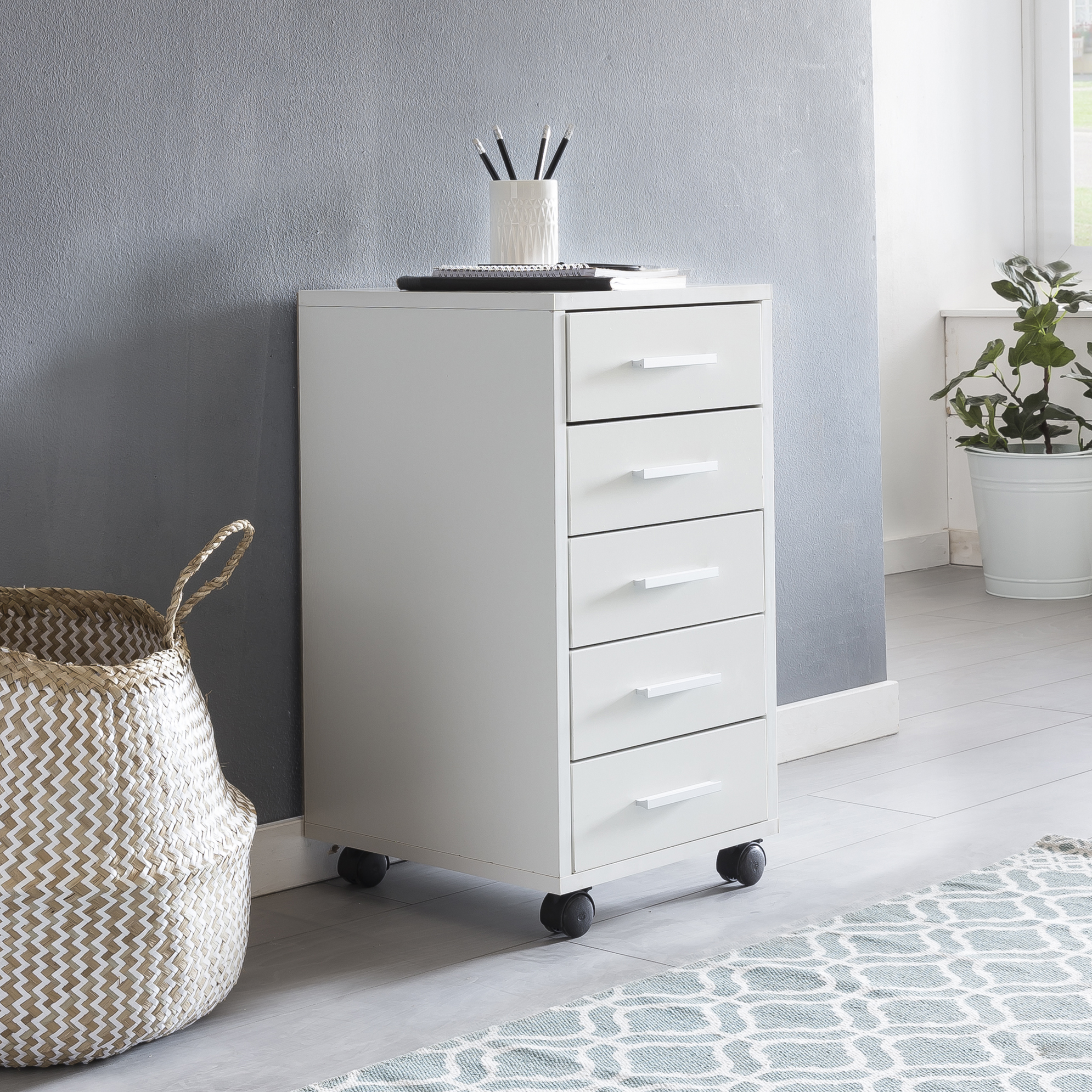 Rollcontainer Espevik Weiß 33 × 38 × 63 cm