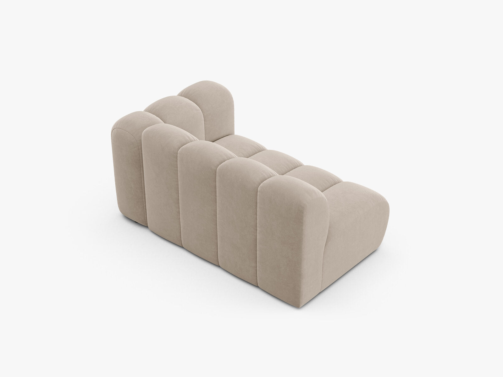 Micadoni Modul Lupine 2-Sitzer Rechts Samt Salvador Beige