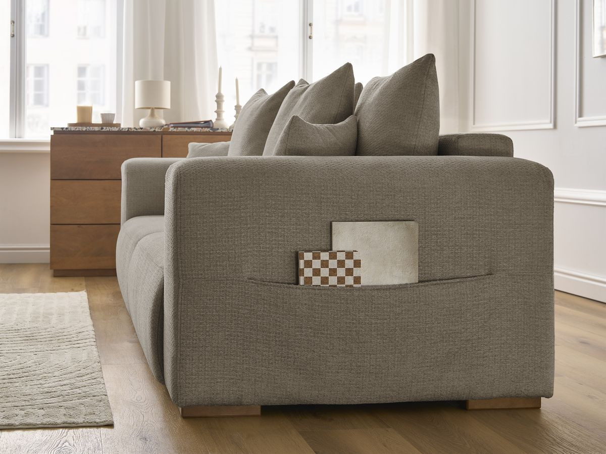Bobochic Sidonie Sofa 3-Sitzer Melange-Stoff Taupe