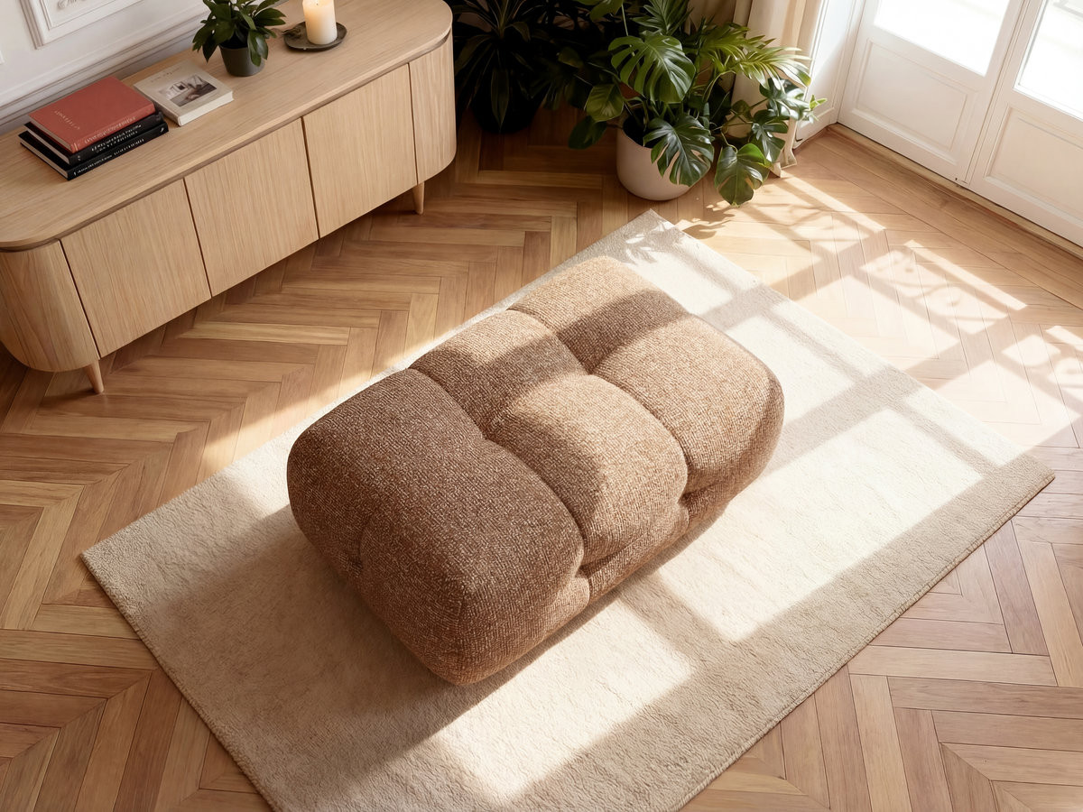 Bobochic Laura Pouf 98 × 62 cm Melange-Stoff Orange