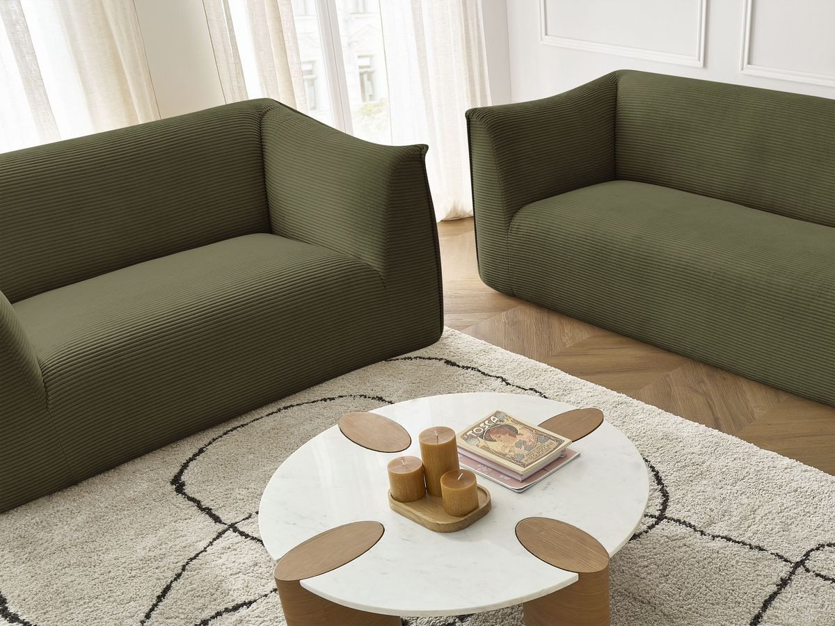 Bobochic Giorgia Sofa 5-Sitzer 412 × 100 cm Cordsamt Grün