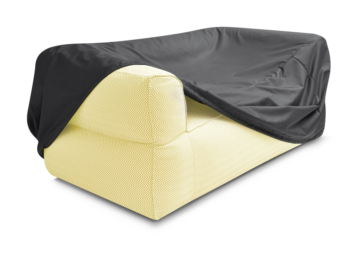 Bobochic Nour Gartensofa 3-Sitzer mit Pouf Stoff Gelb