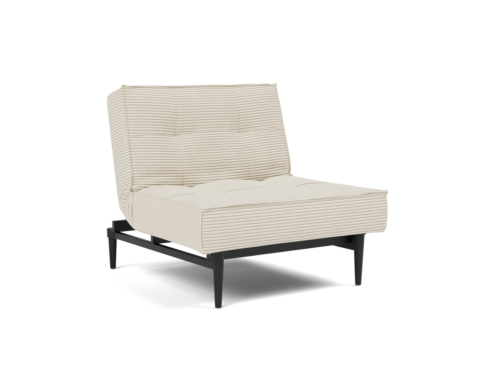 Sessel Splitback Kord Corduroy 594-Ivory Beine Styletto Eiche schwarz