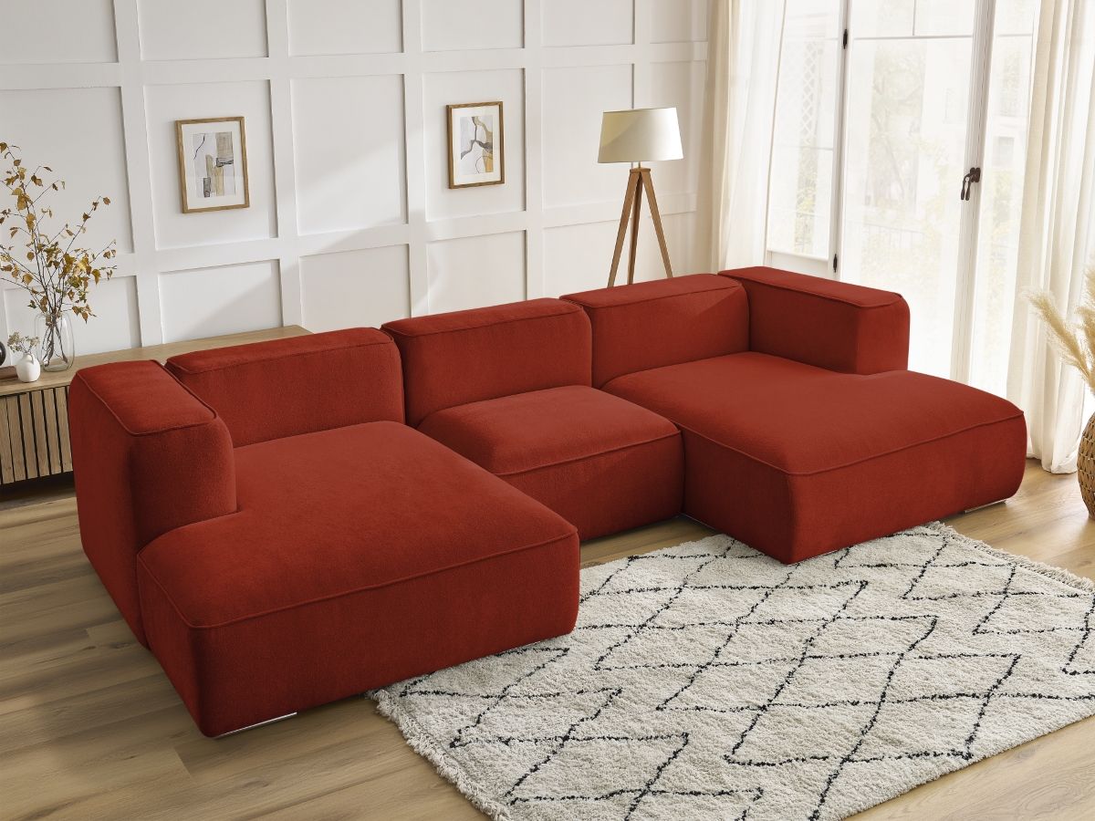 Bobochic Zephyr Wohnlandschaft Strukturstoff Orange