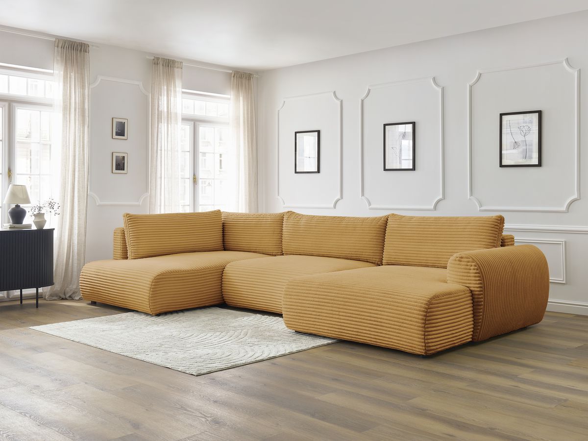 Bobochic Lucien Wohnlandschaft Breitcord weich Gelb Ecke rechts