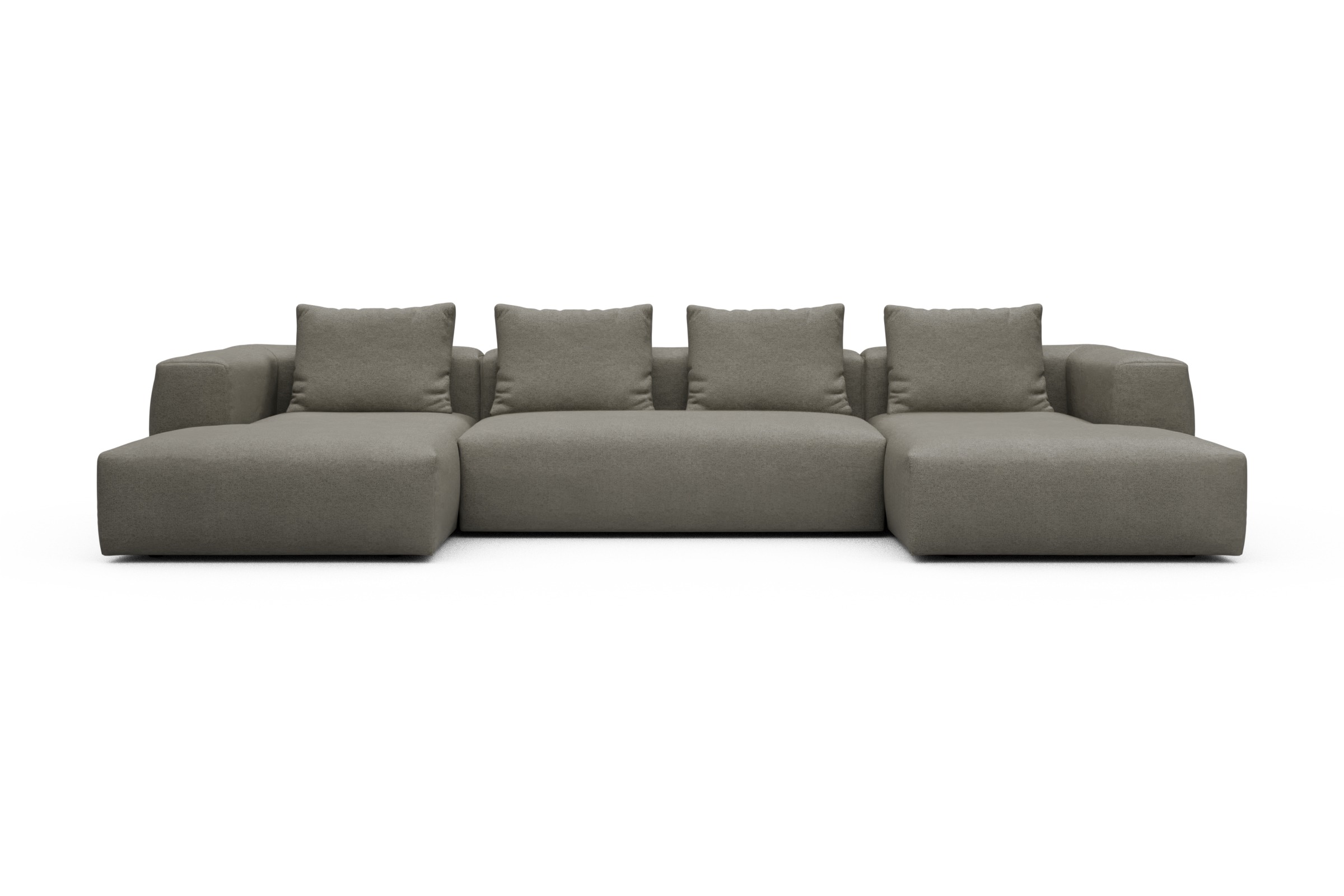 Skandi Home Wohnlandschaft Fred mit 2-Sitzer und Chaiselongue beidseitig Denari-Warm-Grey moebelfaktor