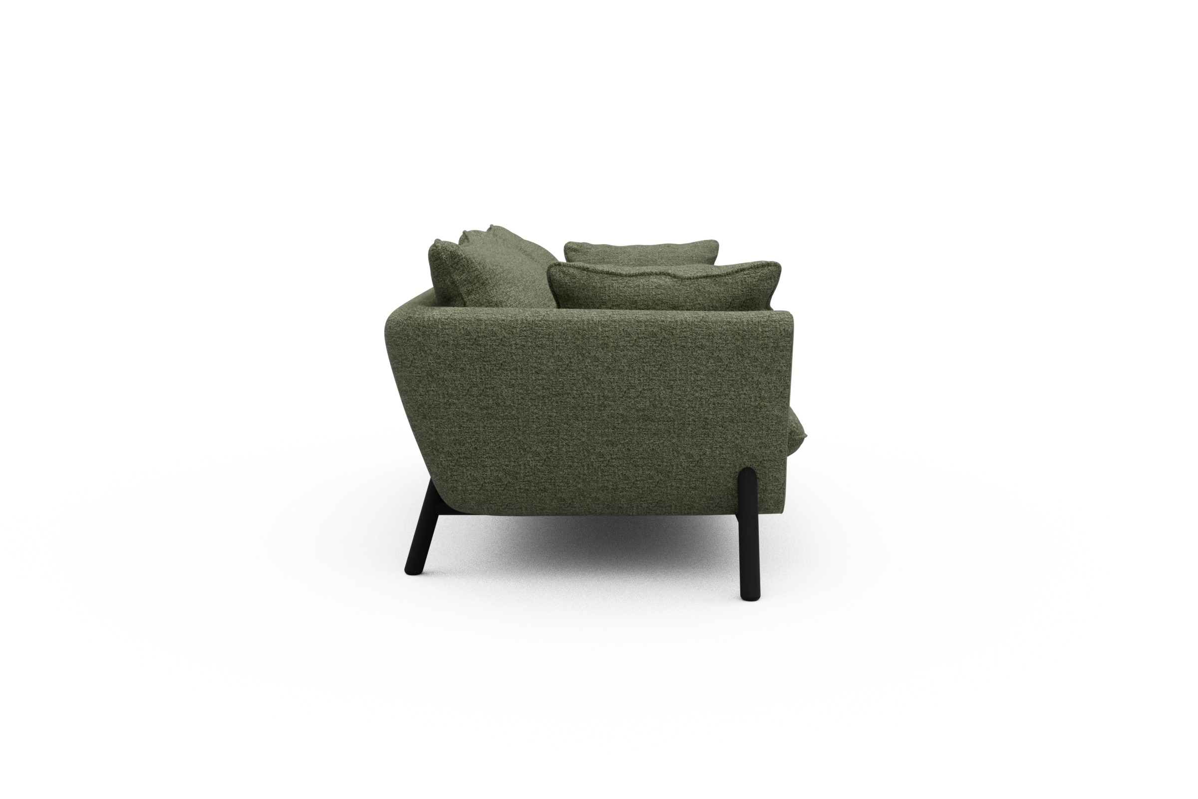 Sofa Emil PREMIUM 2-Sitzer Beinfarbe Eiche Schwarz Carreno-Vivid-Green