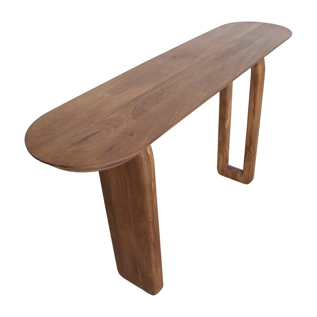 Raw Materials Bullnose Wandtisch aus Mangoholz braun 140x35x80cm