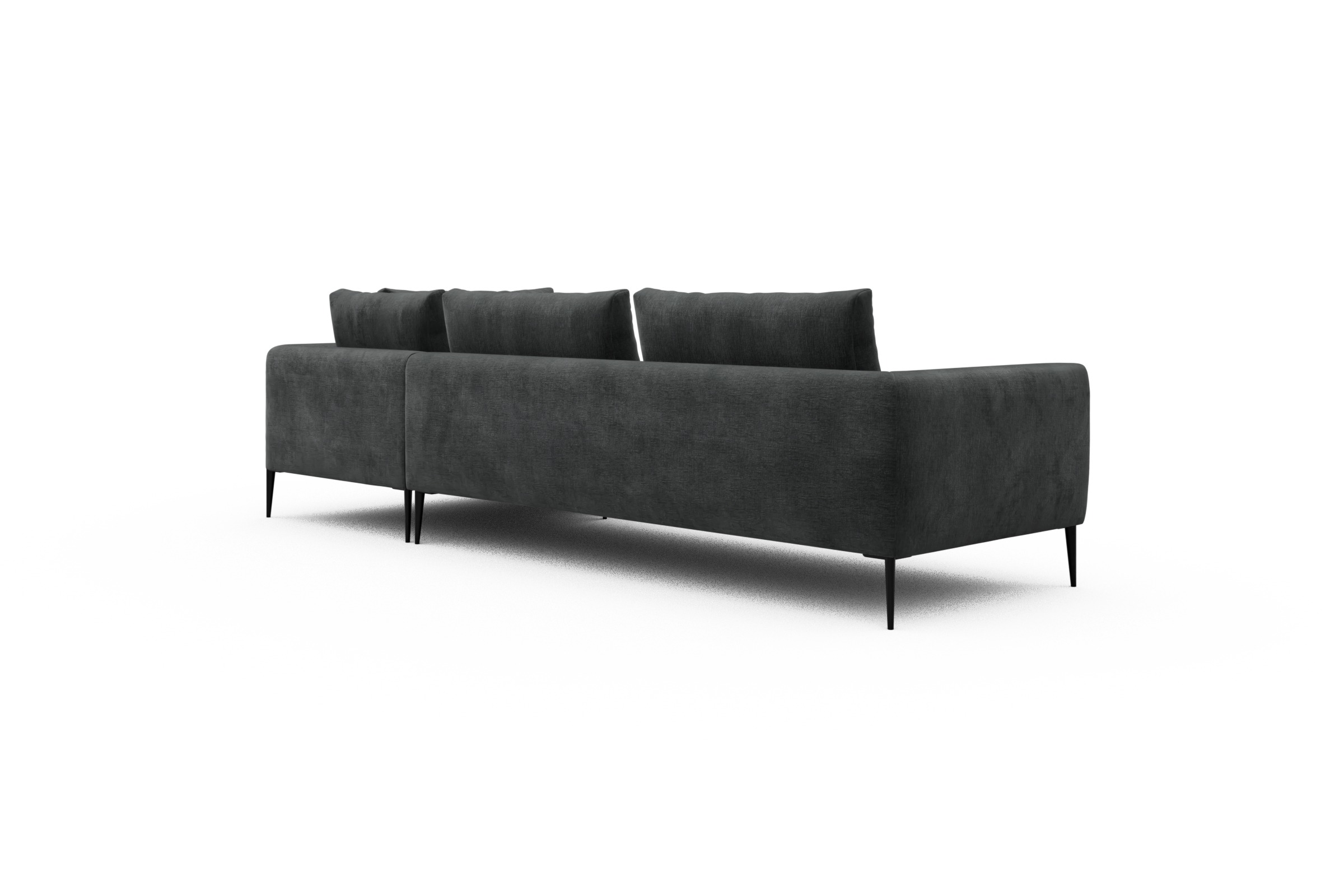 Ecksofa Paul Relax-Ecke links mit 3-Sitzer Smooth-Deep-Warm-Grey