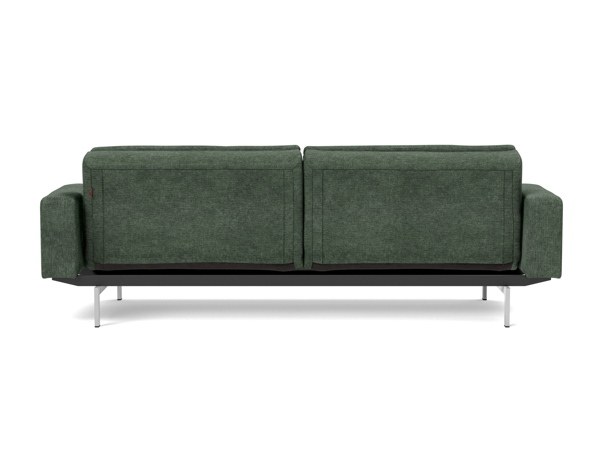 Schlafsofa Dublexo mit Armlehnen Flachgewebe Avella 281-Pine-Green Beine Chrom