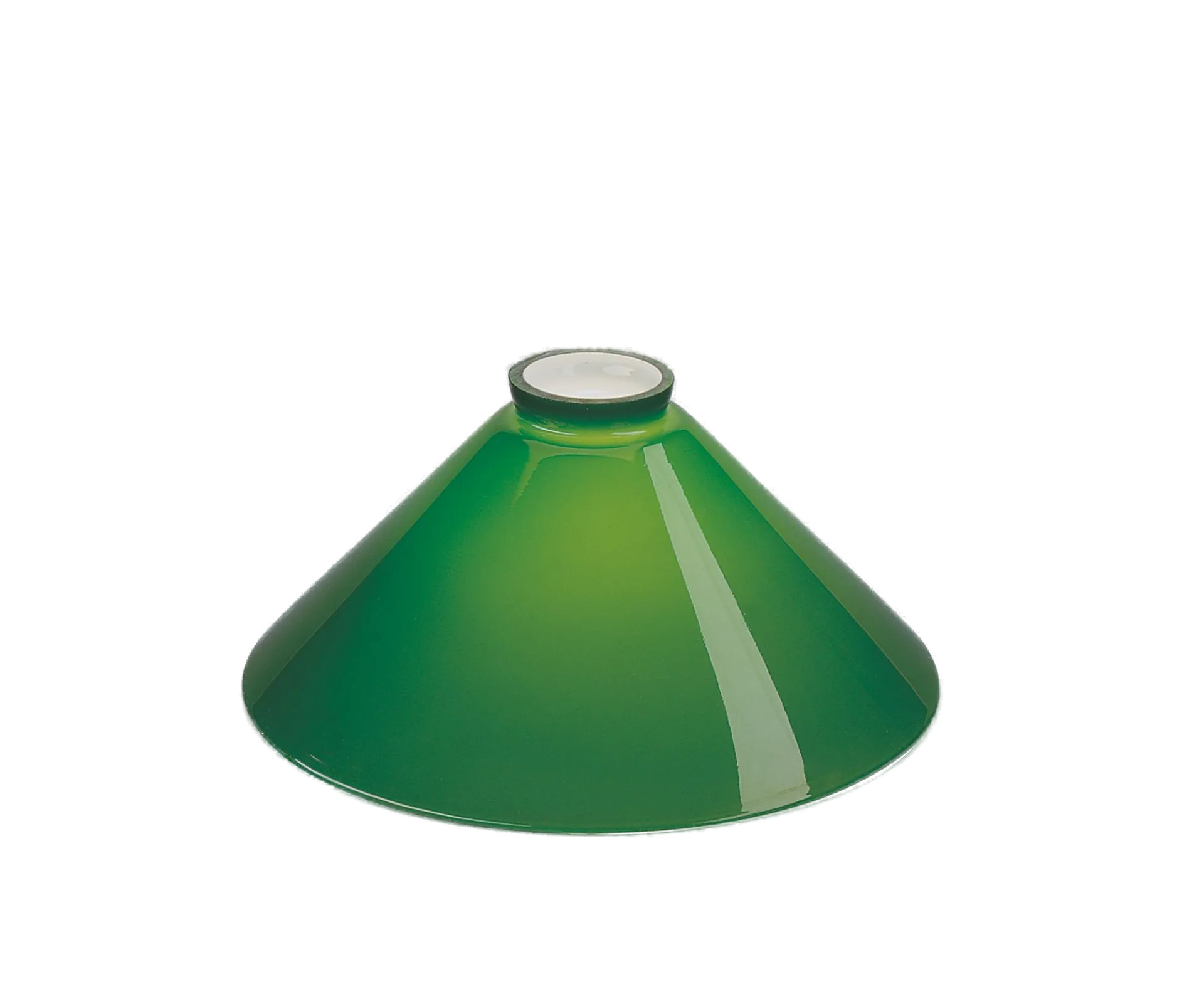 Berliner Messinglampen Glasschirm Nr. 25 Kegelform, Grün