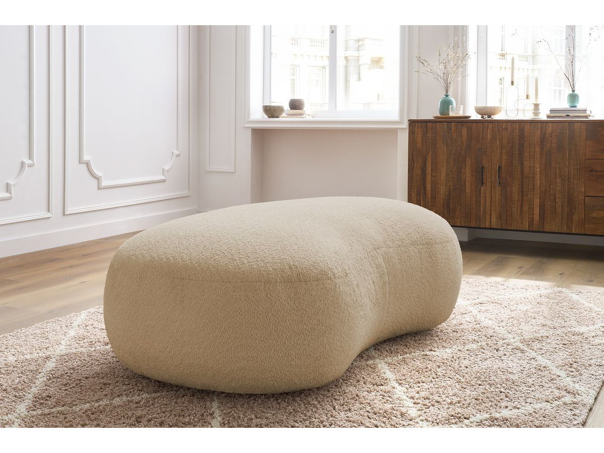 Bobochic Saint-germain Pouf Bouclé-Stoff Beige