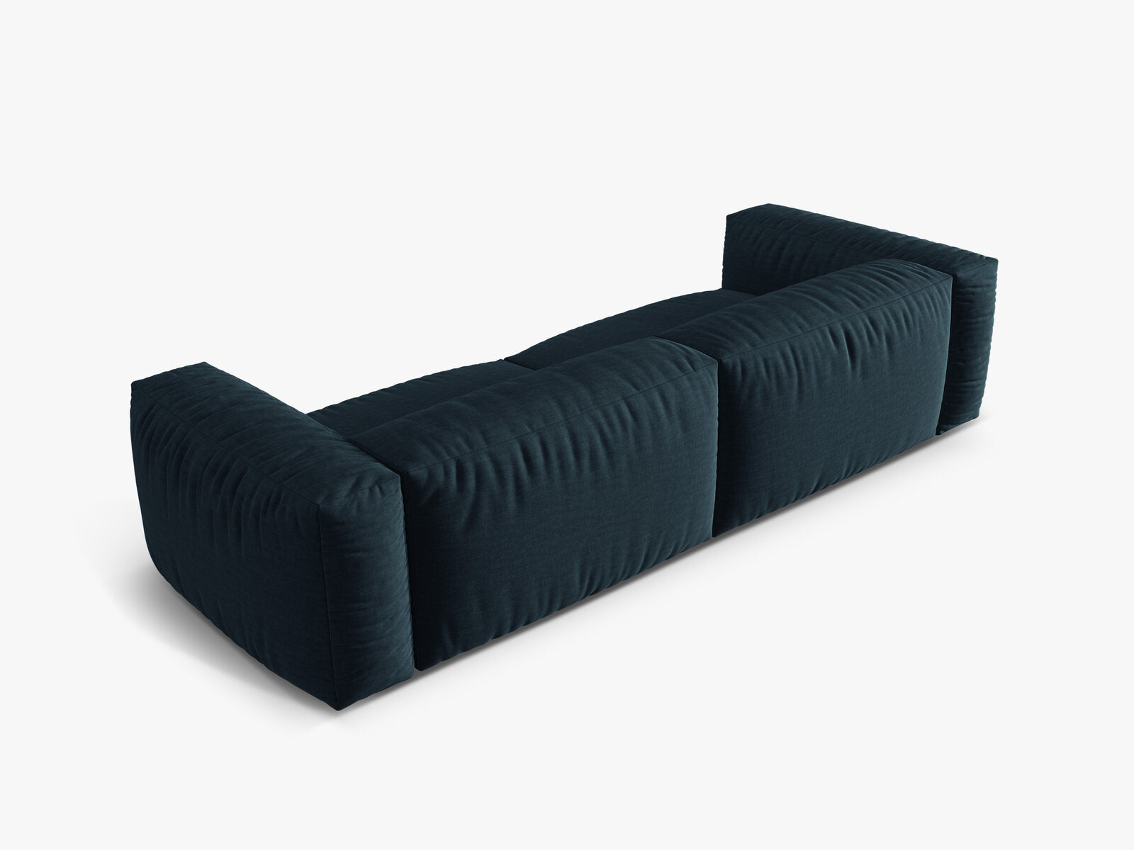 Micadoni Sofa Martina 4-Sitzer Strukturierter Stoff Boston Jeansblau