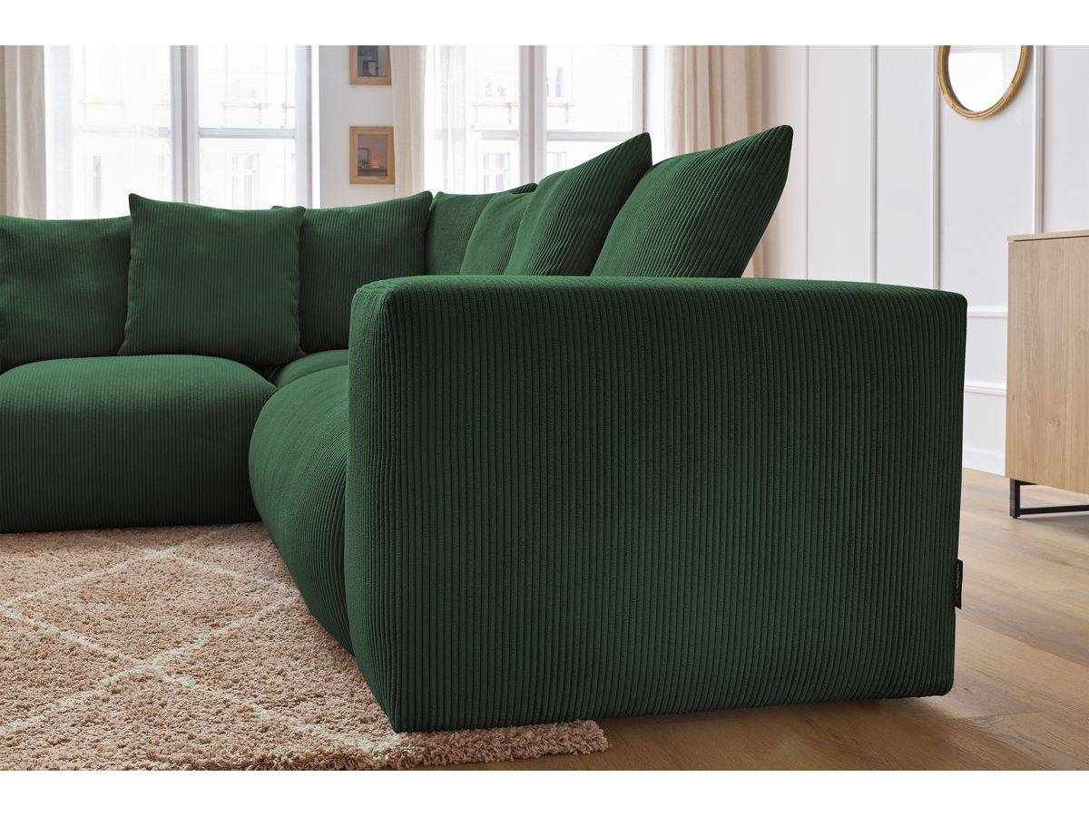Bobochic Voltaire Ecksofa 268 × 214 cm Cordsamt Grün Ecke links