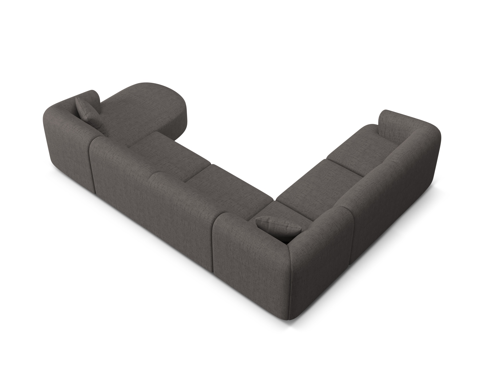 Cosmopolitan Design Panoramasofa Campi 7-Sitzer Strukturierter Stoff Moly Grau Links