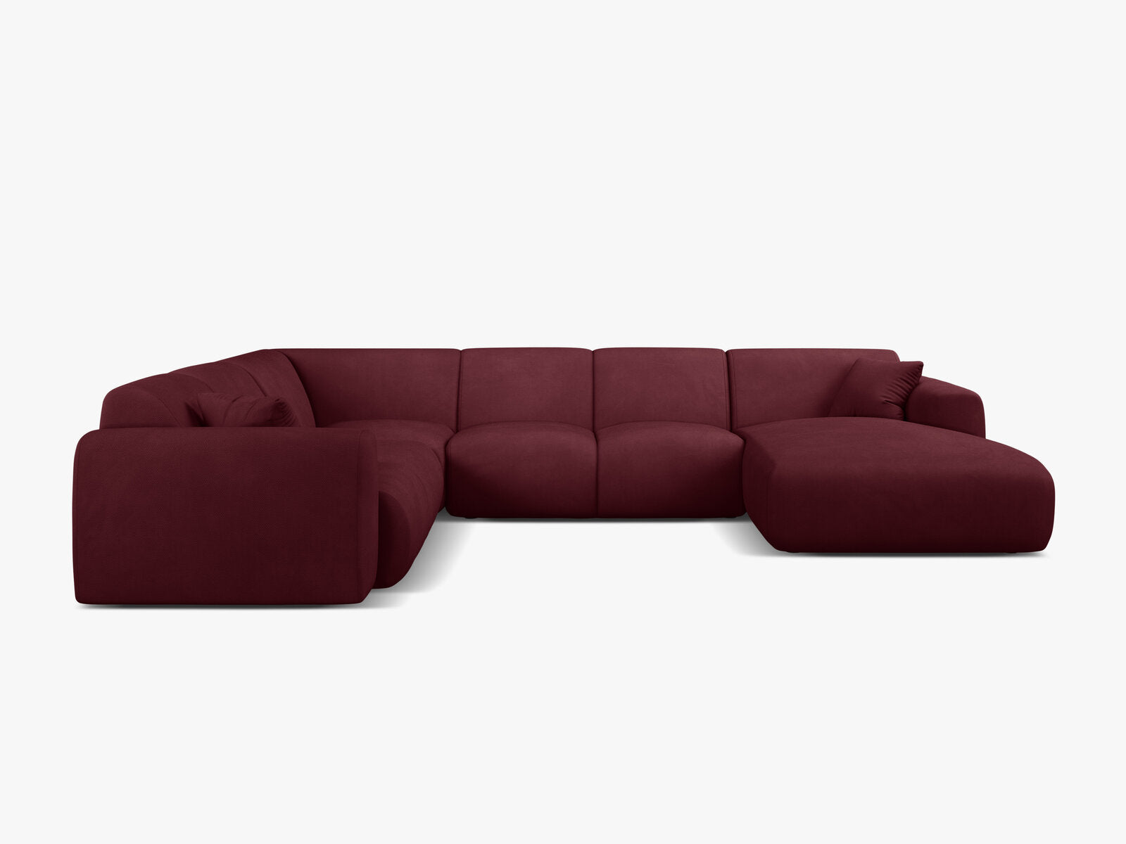 Micadoni Molino Panoramasofa 6-Sitzer Links Chenille Rebel Bordeaux