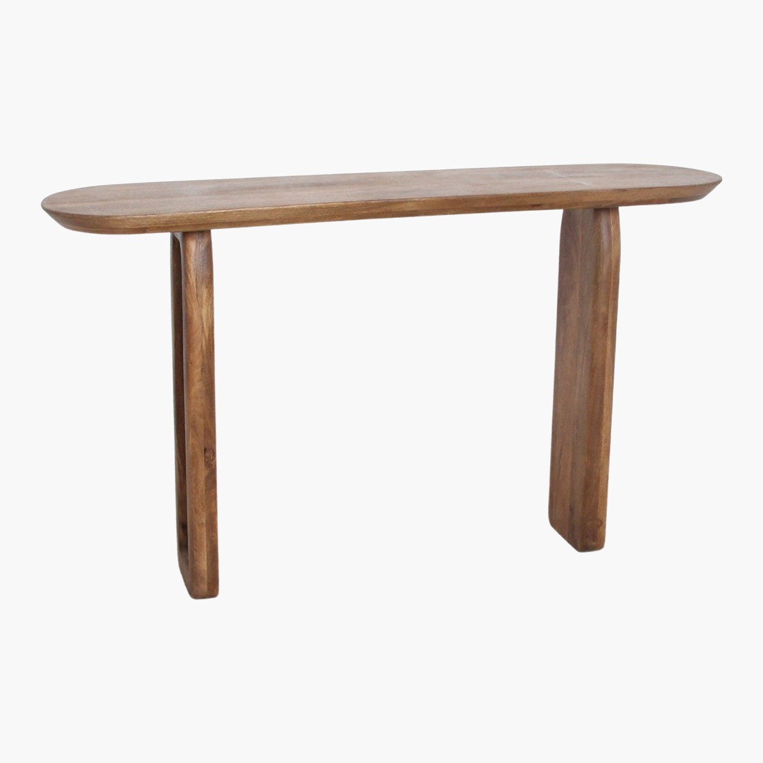 Raw Materials Bullnose Wandtisch aus Mangoholz braun 140x35x80cm