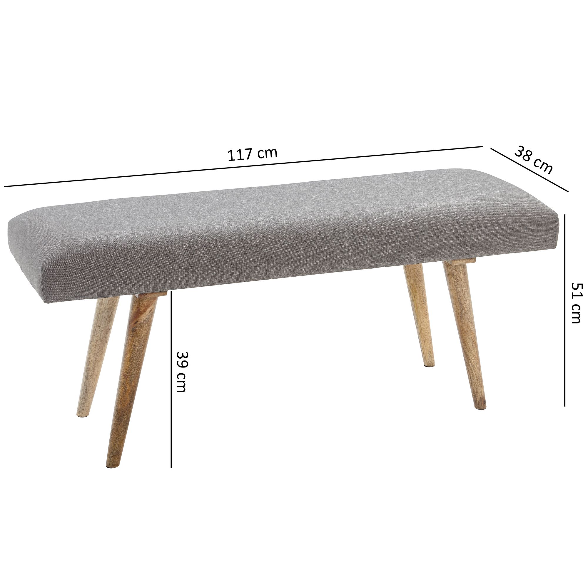 Sitzbank Fanoe Stoff Grau 117 × 38 × 51 cm
