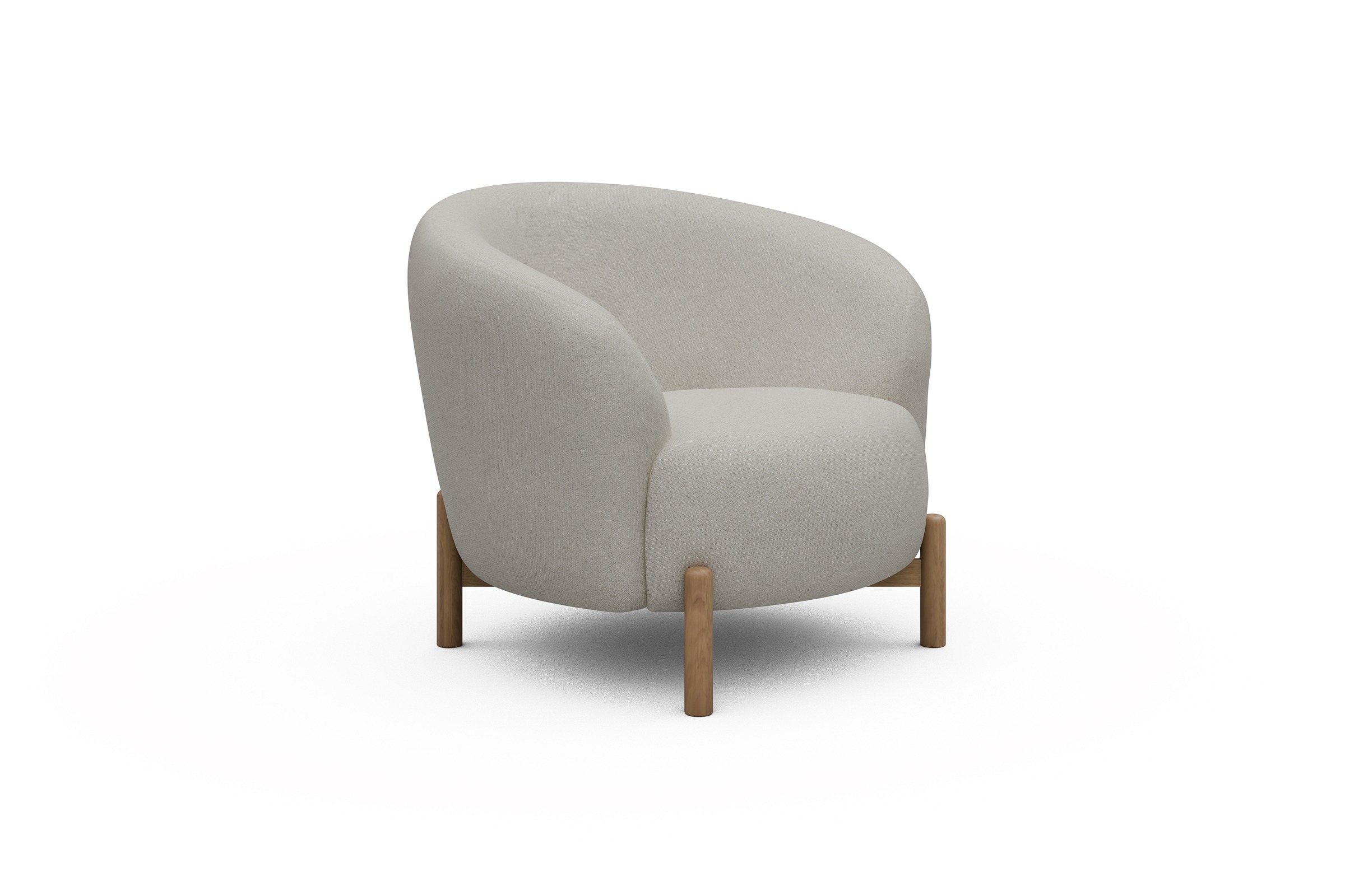 Sessel Ronda Holzbeine Eiche Natur Denari-Clean-Beige