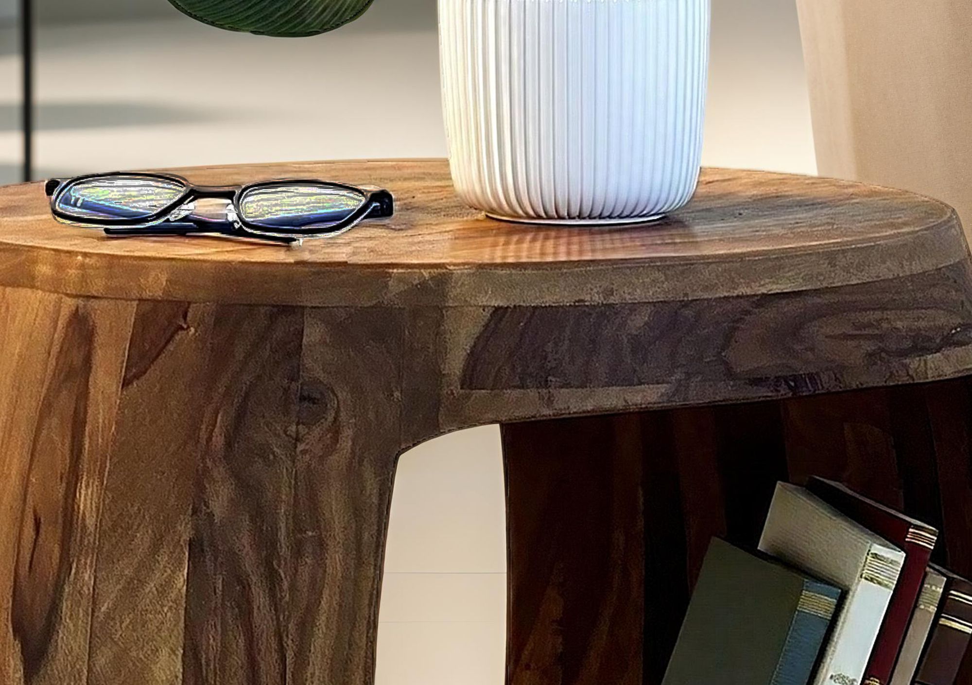 Beistelltisch Kragero Massivholz Sheesham Ø 50 cm