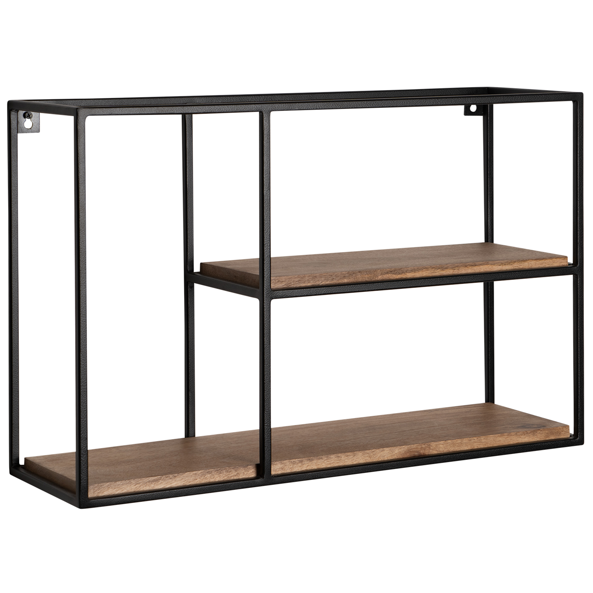 Wandregal Beiarn Mango Massivholz Schwarz 60 × 18 × 40 cm