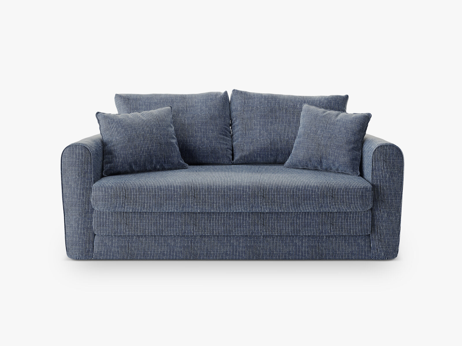 Micadoni Sofa Lido 2-Sitzer Strukturierter Stoff Blau Melange