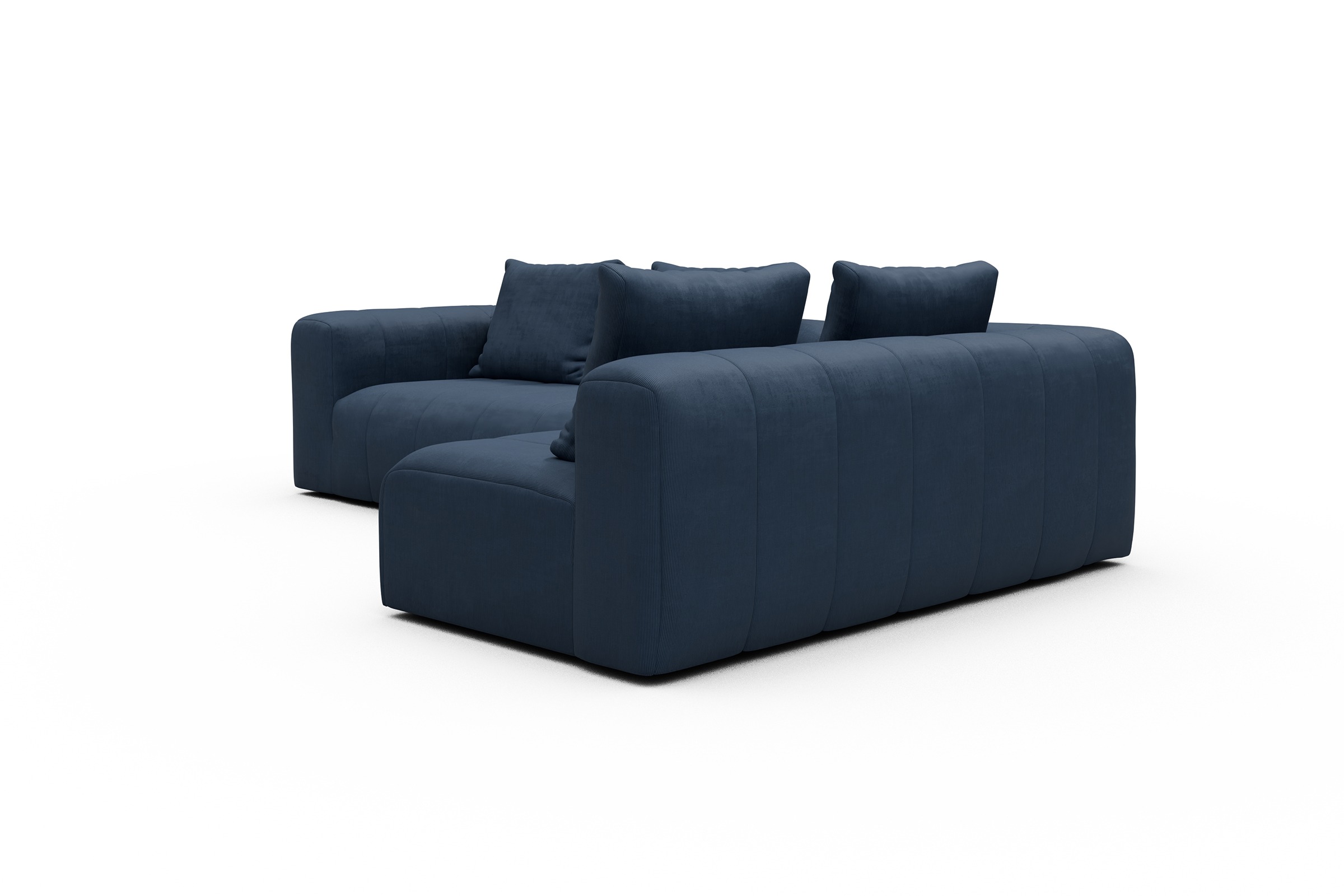 Ecksofa Hugo 2x 2,5-Sitzer Armlehne links Cordufine-Royal-Blue
