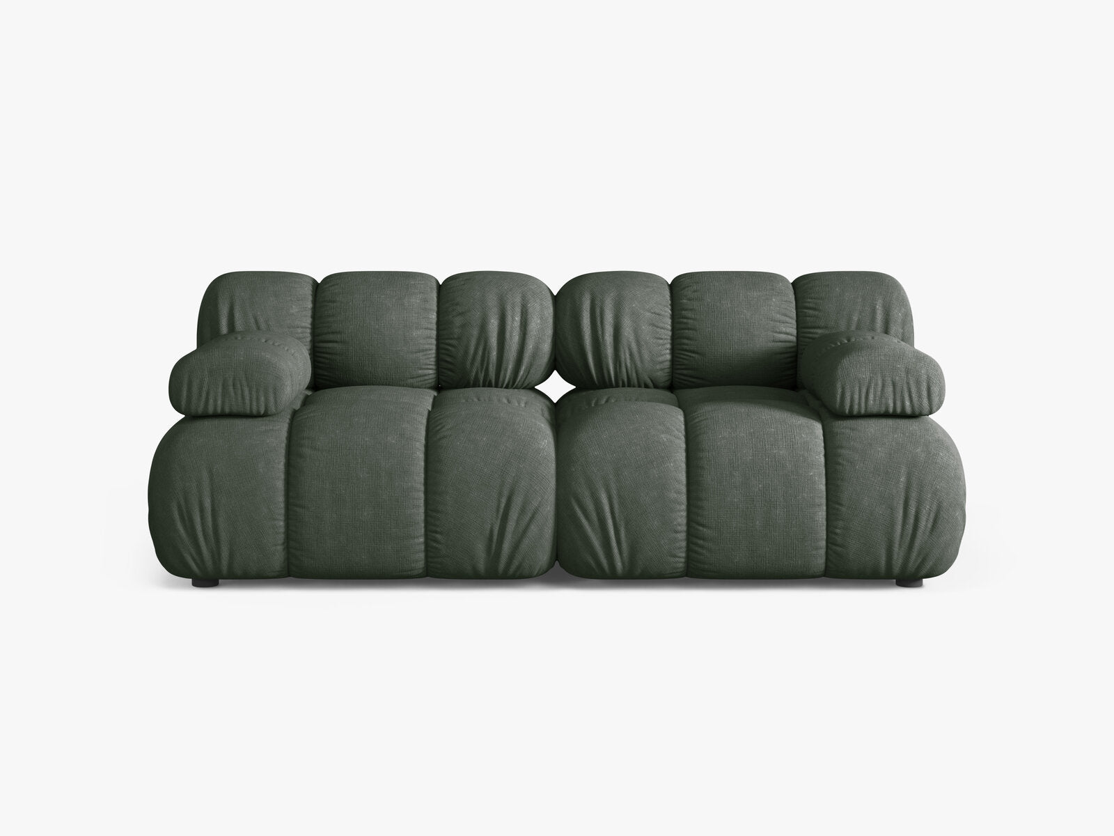 Micadoni Modulares Sofa Bellis 2-Sitzer Strukturierter Stoff Liberty Moßgrün