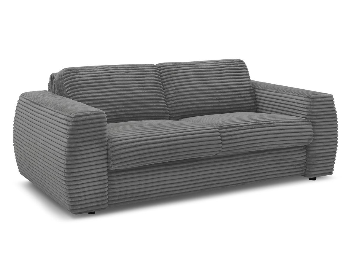 Bobochic Hugo Schlafsofa 3-Sitzer Cordsamt Dunkelgrau, Liegefläche 140 × 190 cm