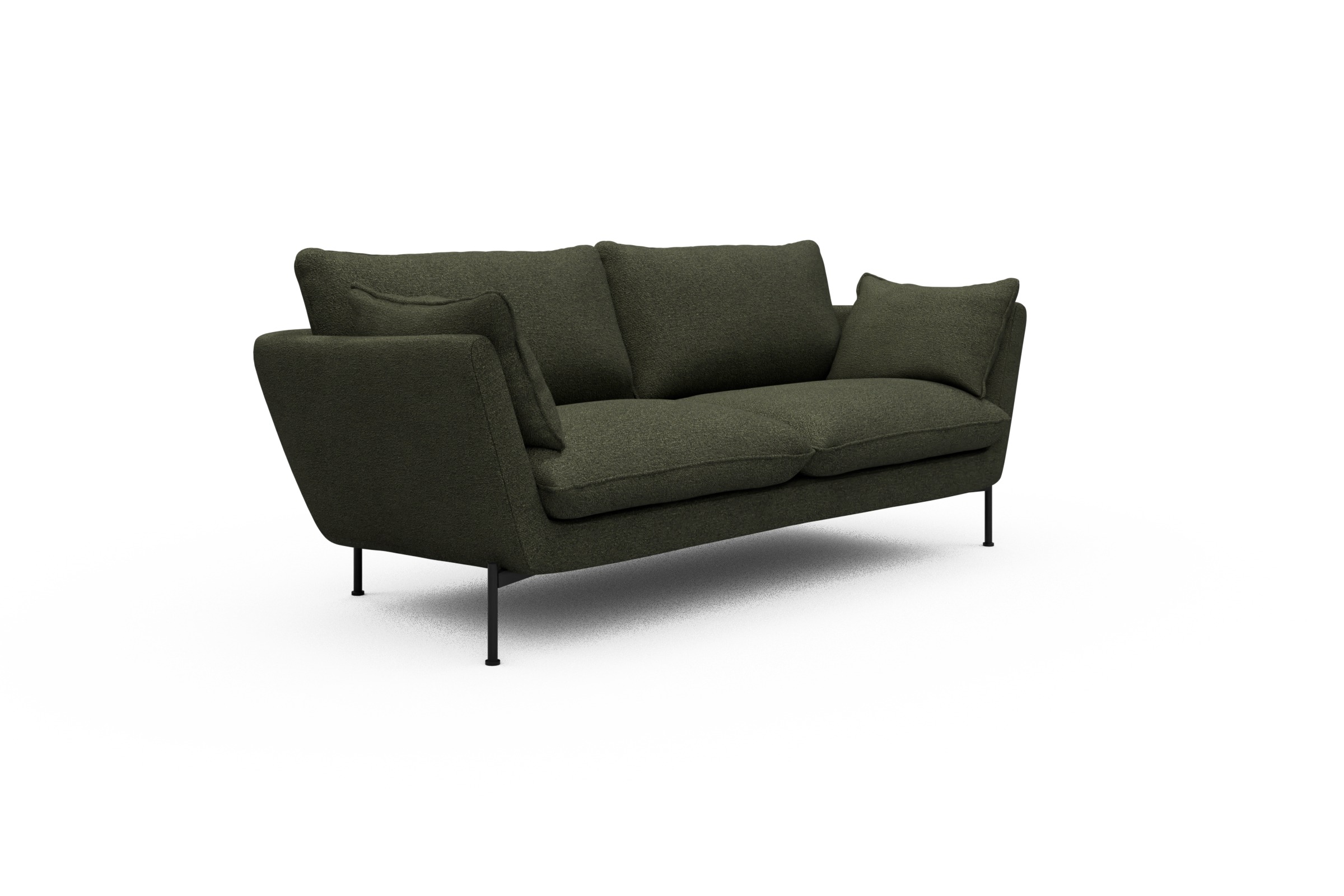 Sofa Anton 2-Sitzer Boucle-Forest-Green
