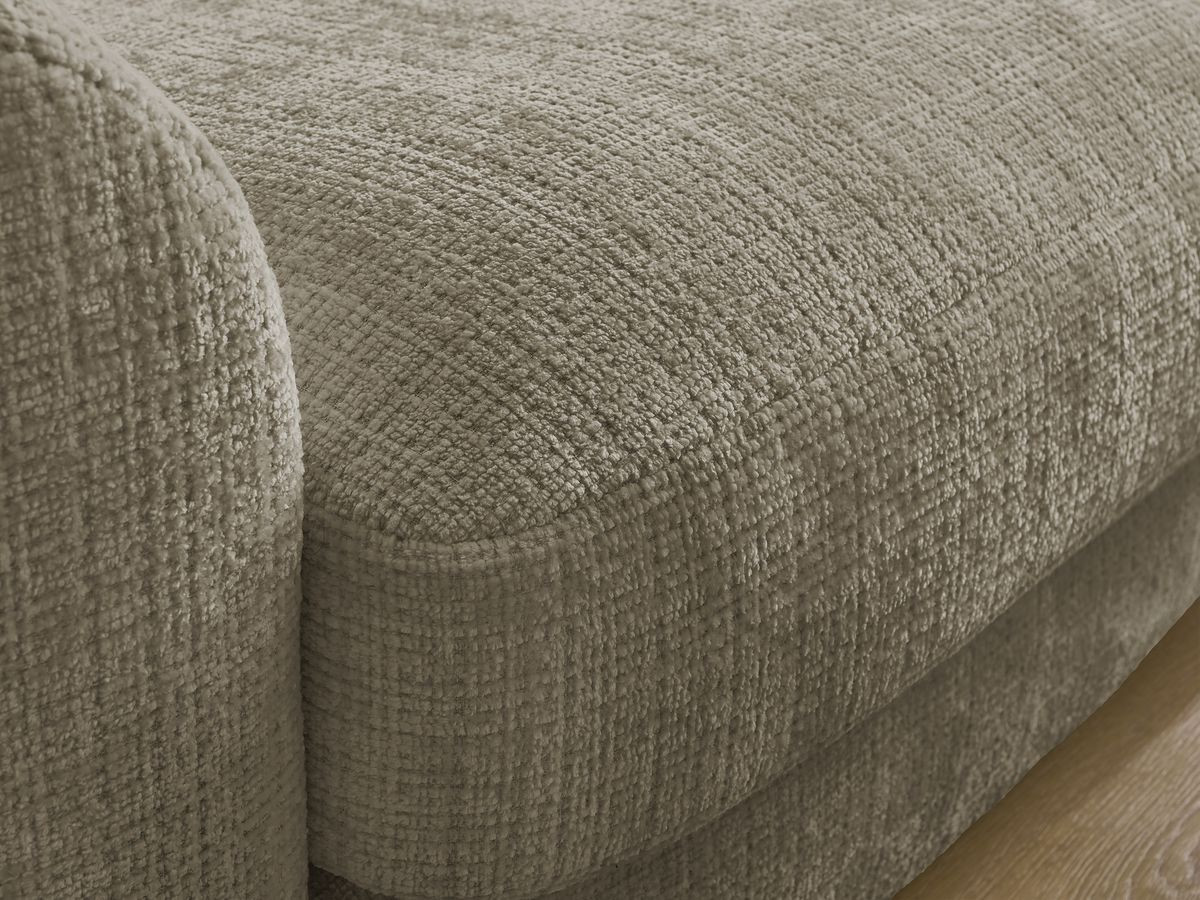Bobochic Leonore Ecksofa mit Pouf Strukturstoff Taupe Ecke rechts