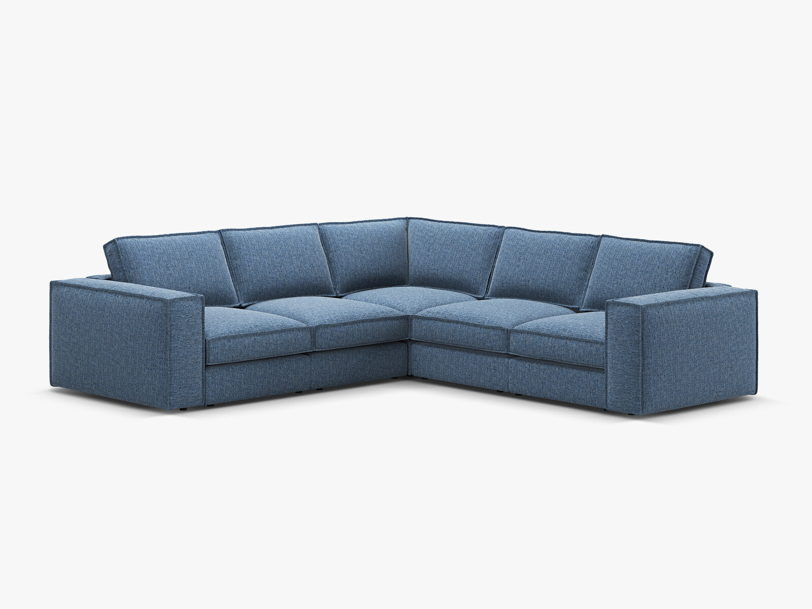 Micadoni modulares symmetrisches Ecksofa Pola 4-Sitzer Dunkelblau