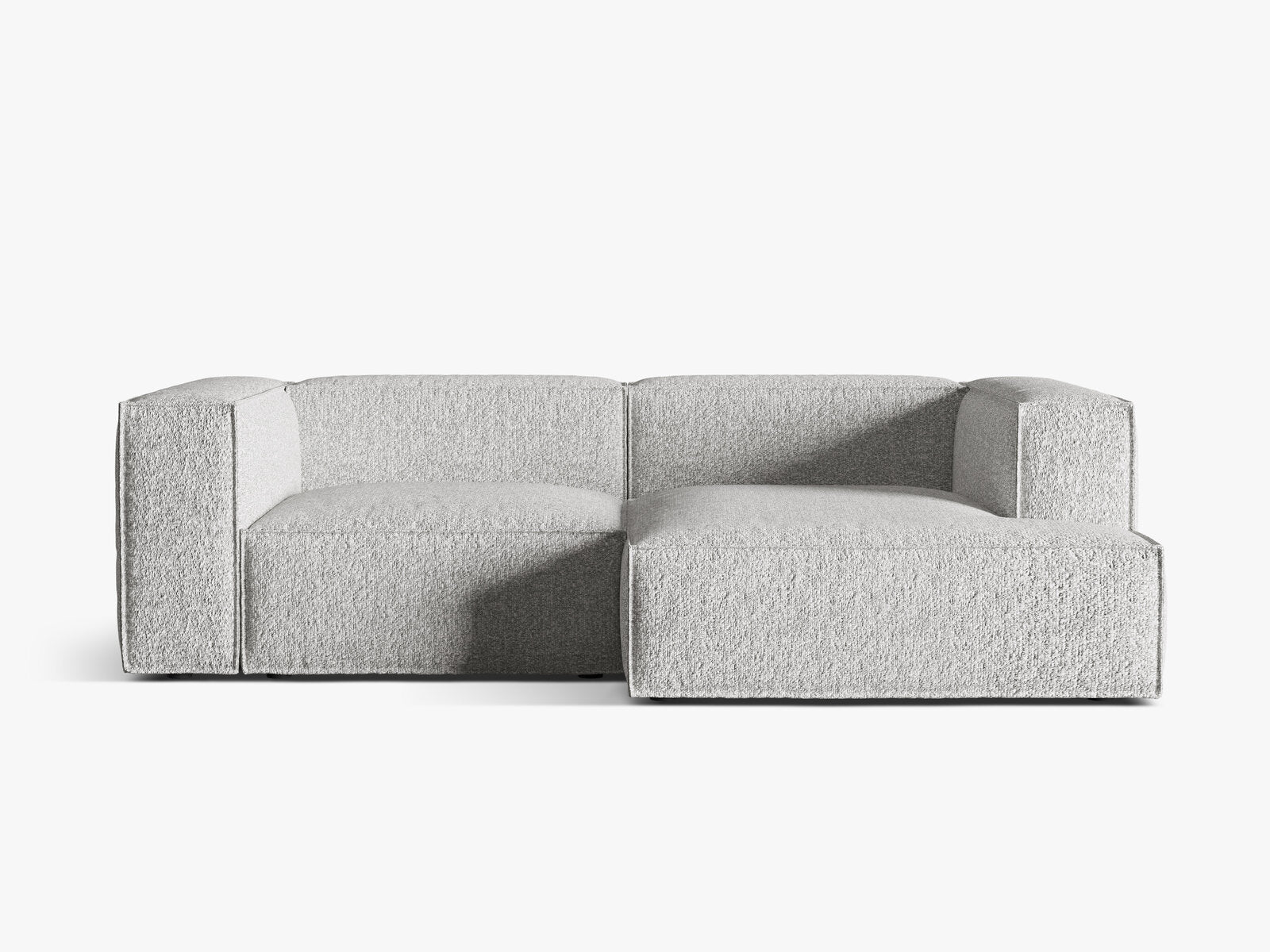 Micadoni Ecksofa Nuria 3-Sitzer Rechts Boucle Silber
