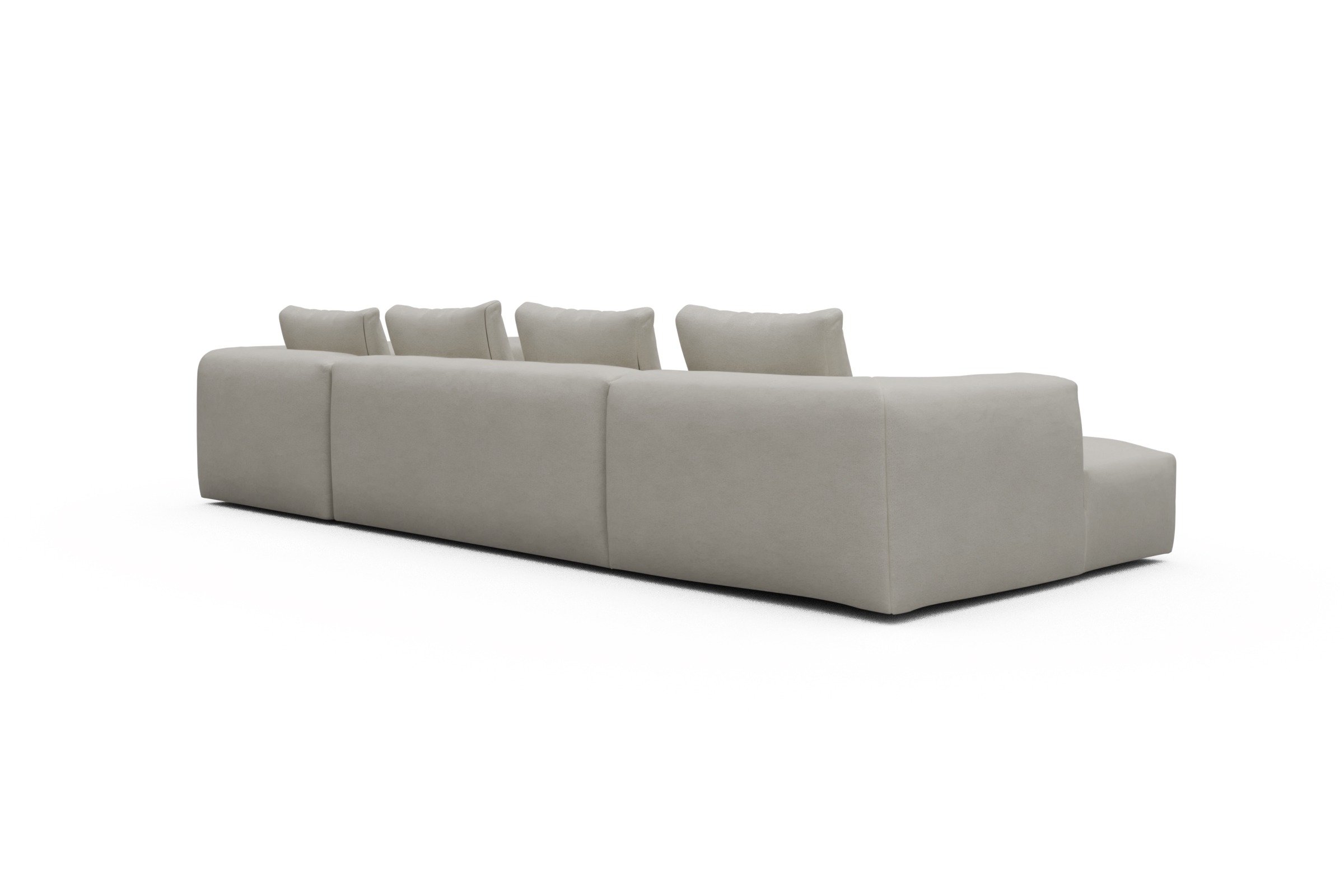Wohnlandschaft Fred Chaiselongue links mit 2-Sitzer und lange Armlehne rechts Denari-Clean-Beige