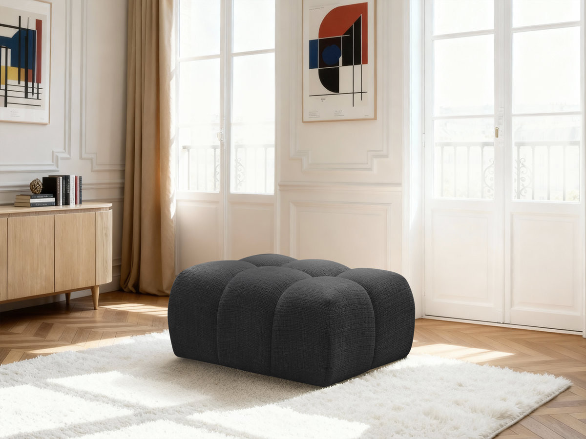 Bobochic Melisse Pouf Strukturstoff Schwarz