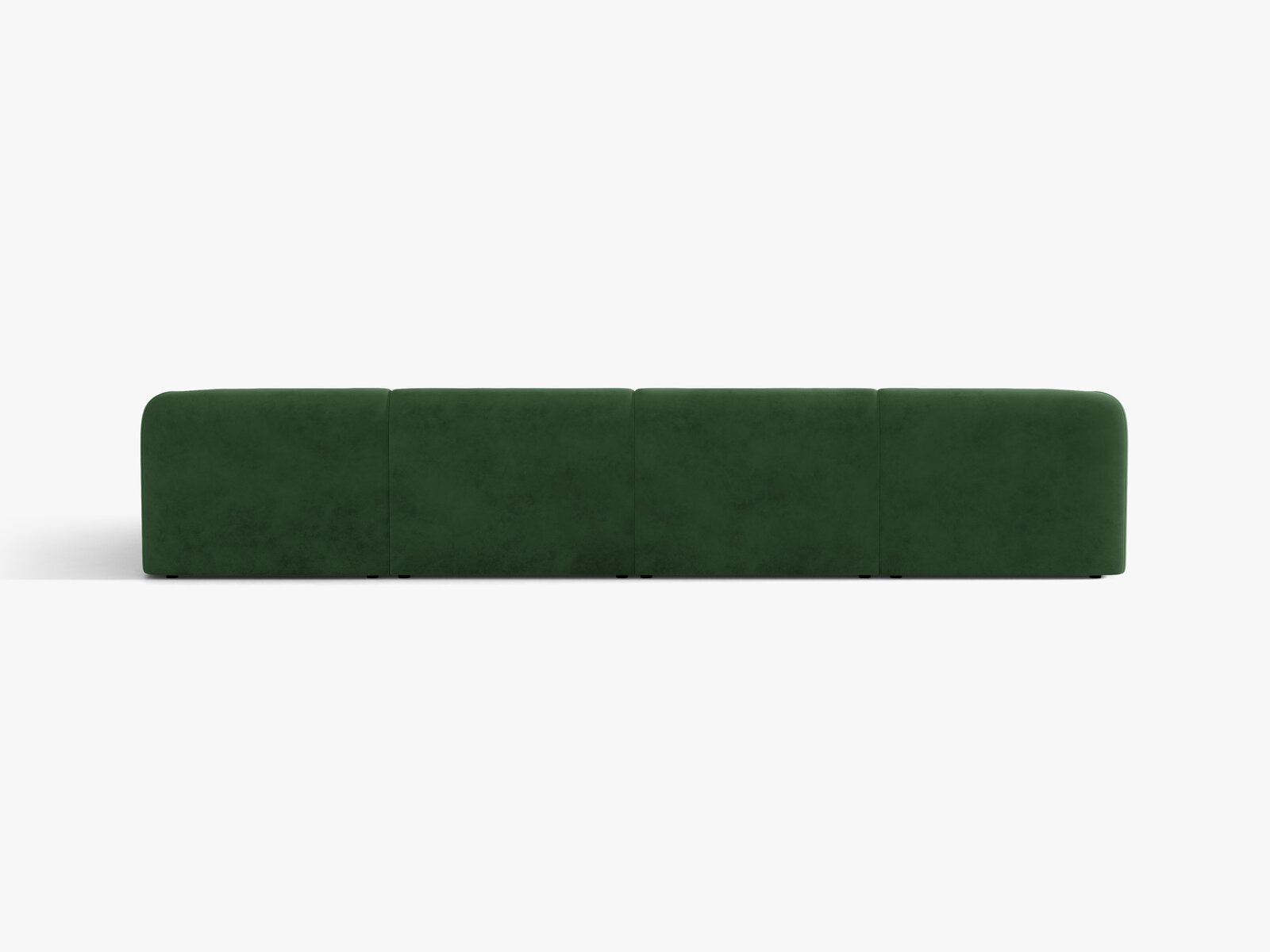 Micadoni Panorama-Sofa Miley 5-Sitzer Samt Venus Flaschengrün