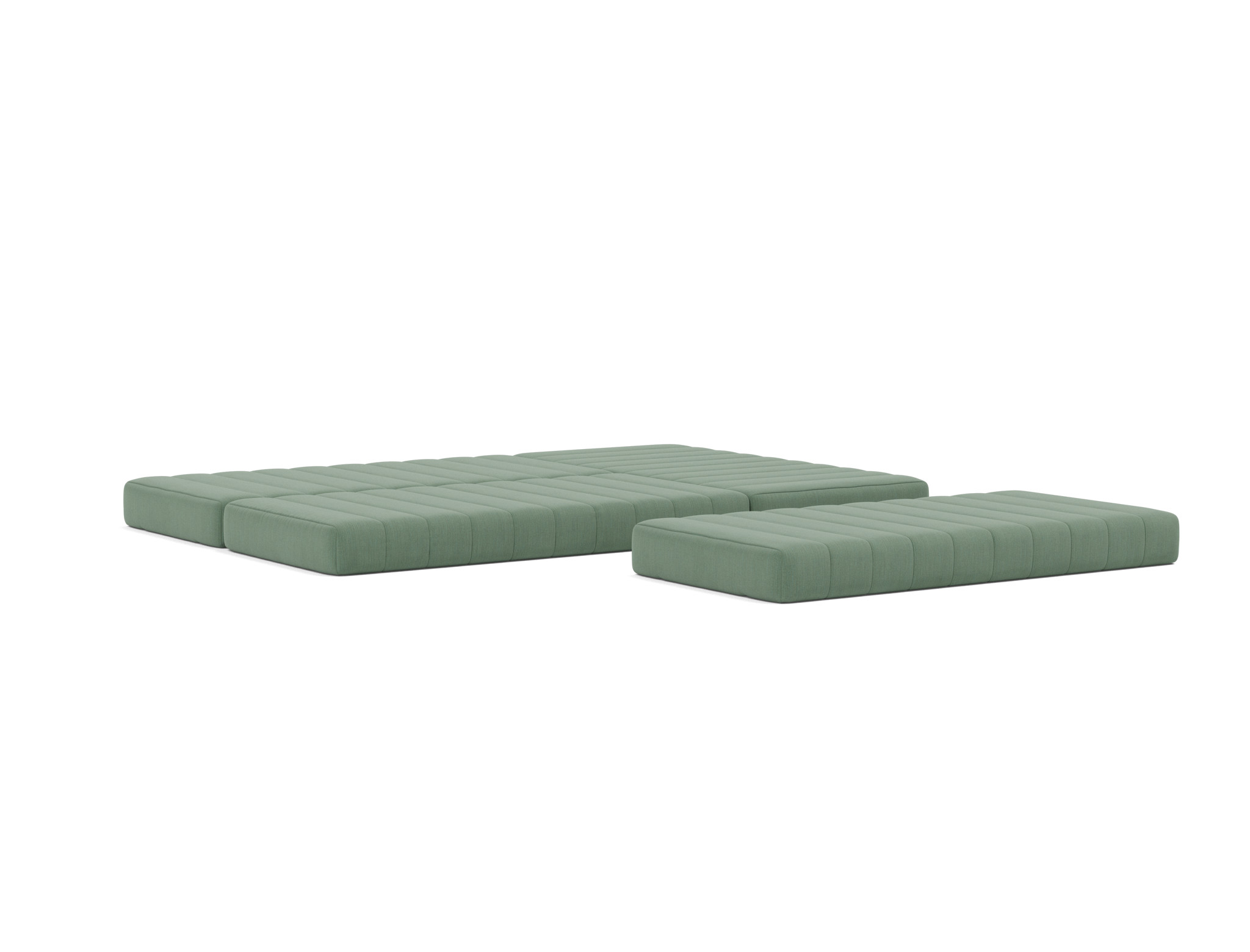 Eck-Schlafsofa CozyPad L-Form mit Armlehne Flachgewebe Elegance 518-Green