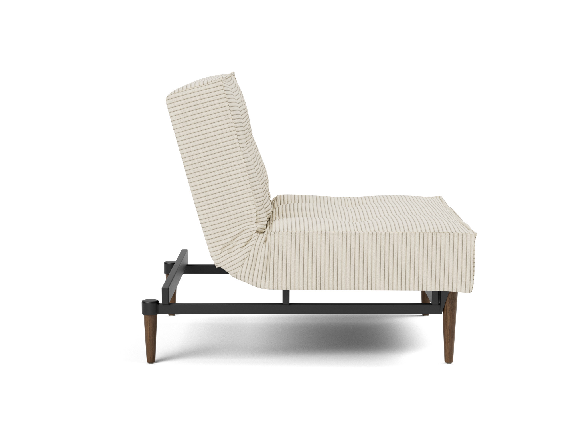 Sessel Splitback Kord Corduroy 594-Ivory Beine Styletto Eiche dunkel
