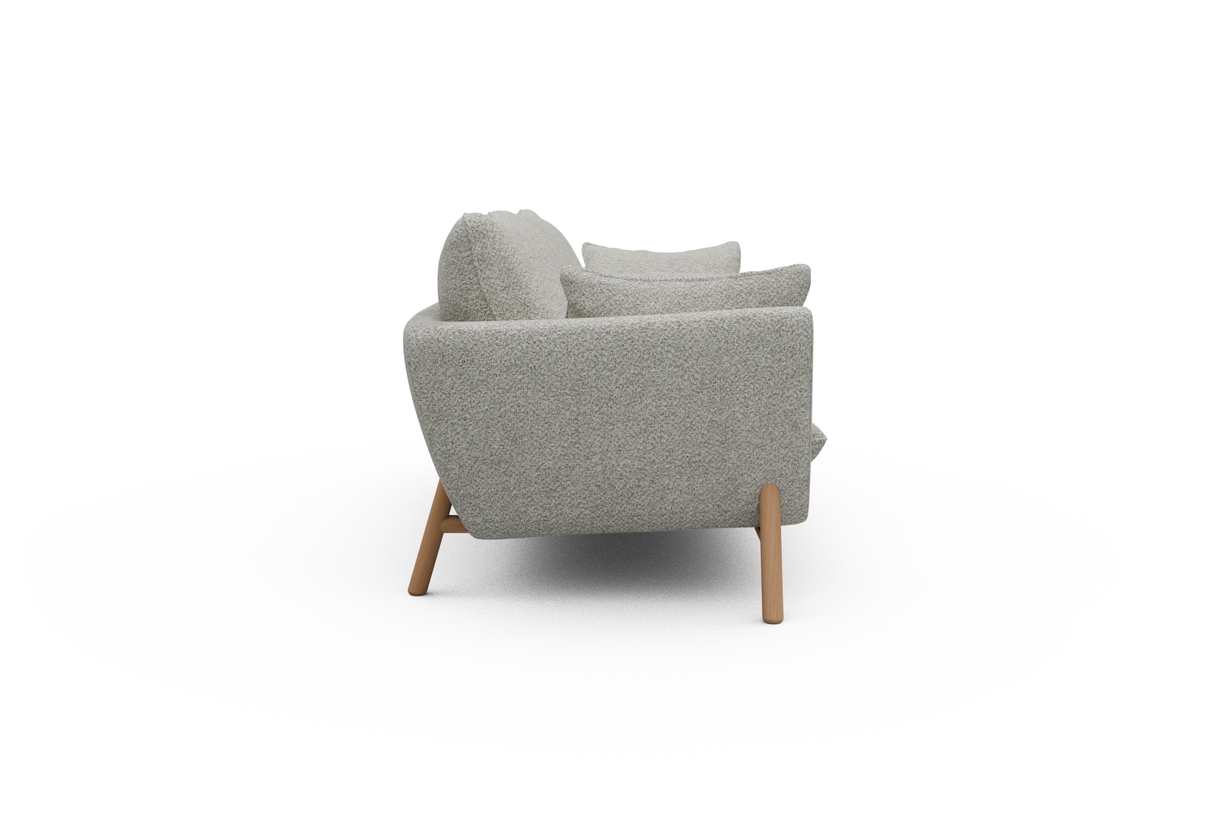 Sofa Emil 3-Sitzer Beinfarbe Eiche Natur Vanora-Warm-Sand