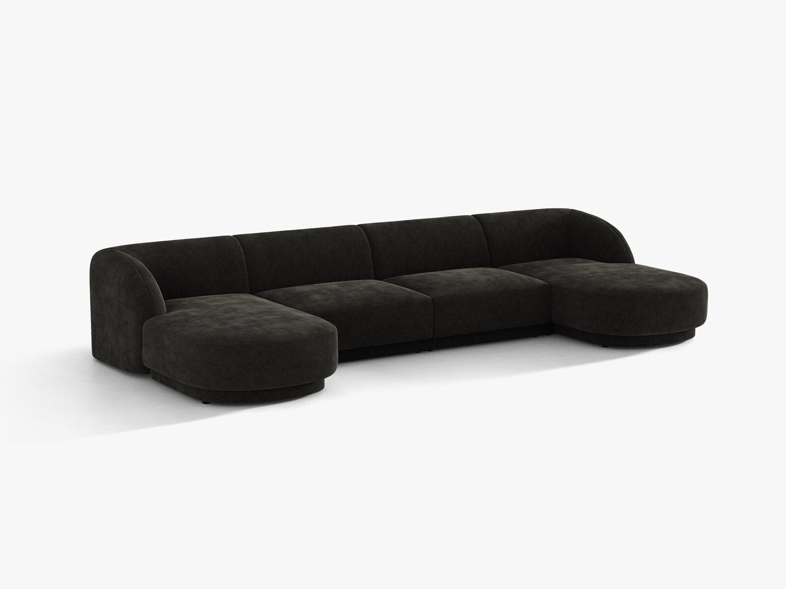 Micadoni Panorama-Sofa Miley 5-Sitzer Chenille Eden Anthrazit