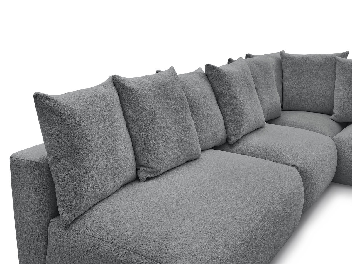 Bobochic Voltaire Ecksofa 322 × 268 cm Melange-Stoff Dunkelgrau Ecke rechts
