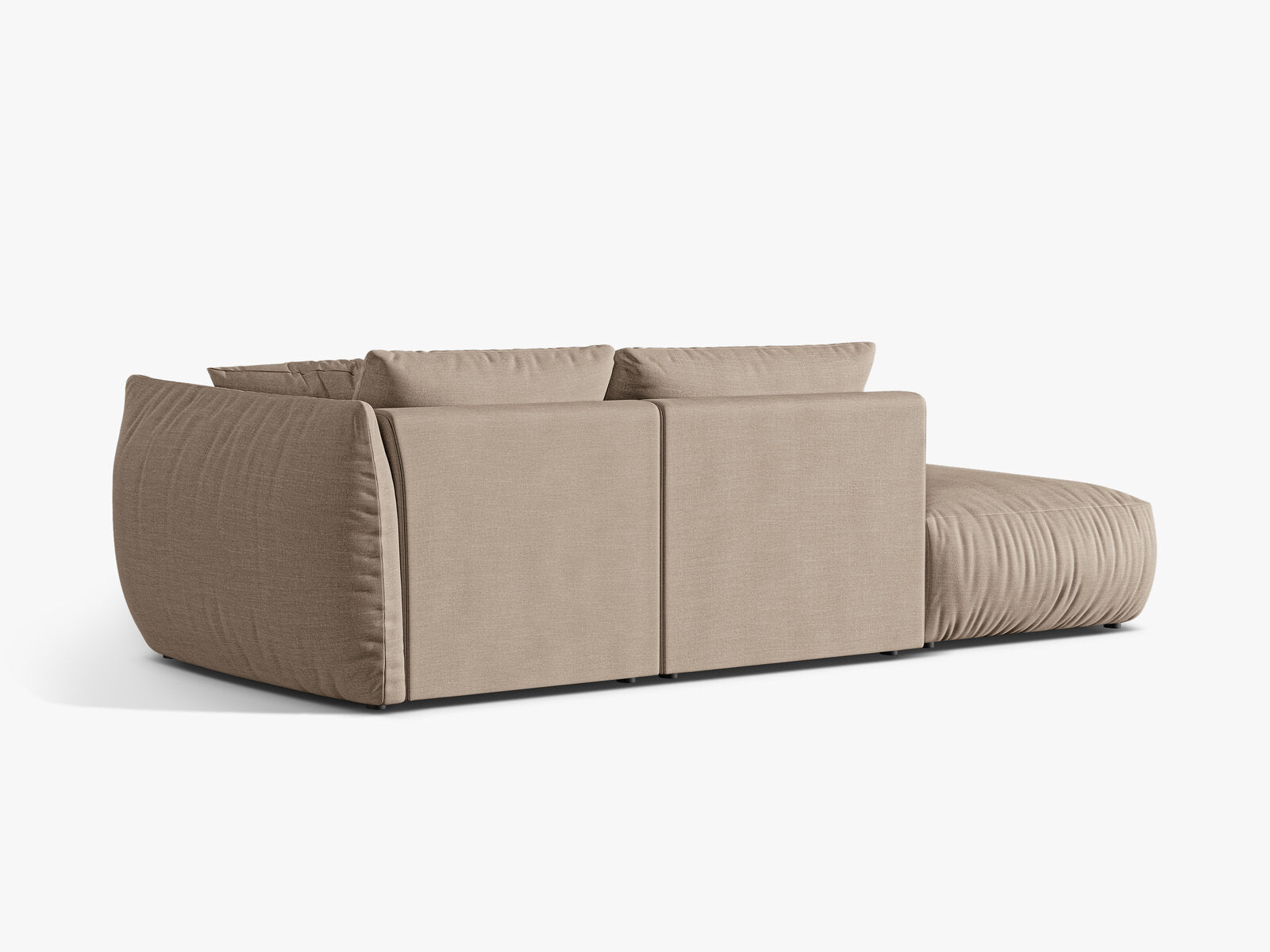 Micadoni Modulares Sofa Chris 3-Sitzer Links Strukturierter Stoff Sand