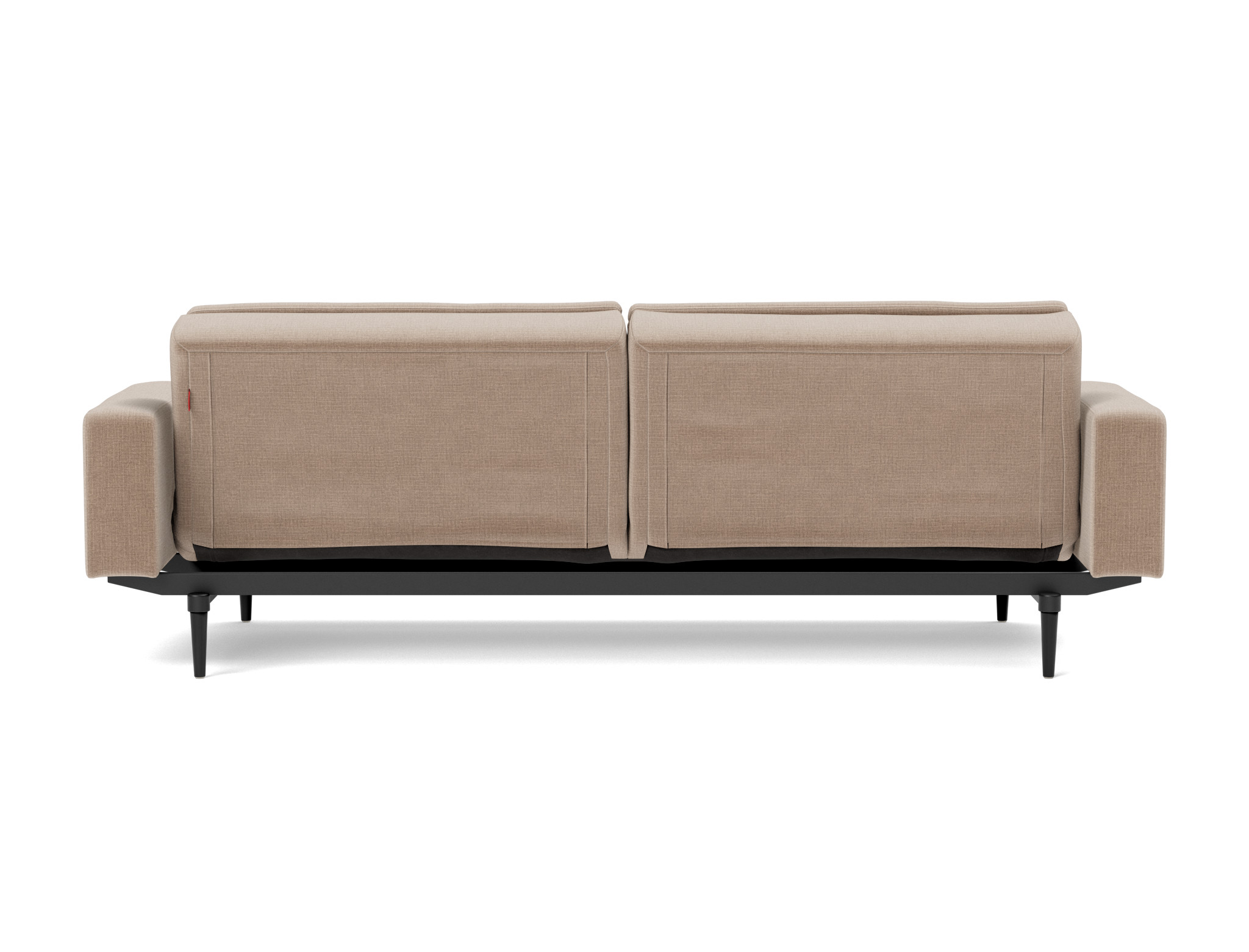 Schlafsofa Dublexo mit Armlehnen Chenille Esina 417-Mocha Beine Styletto Eiche schwarz