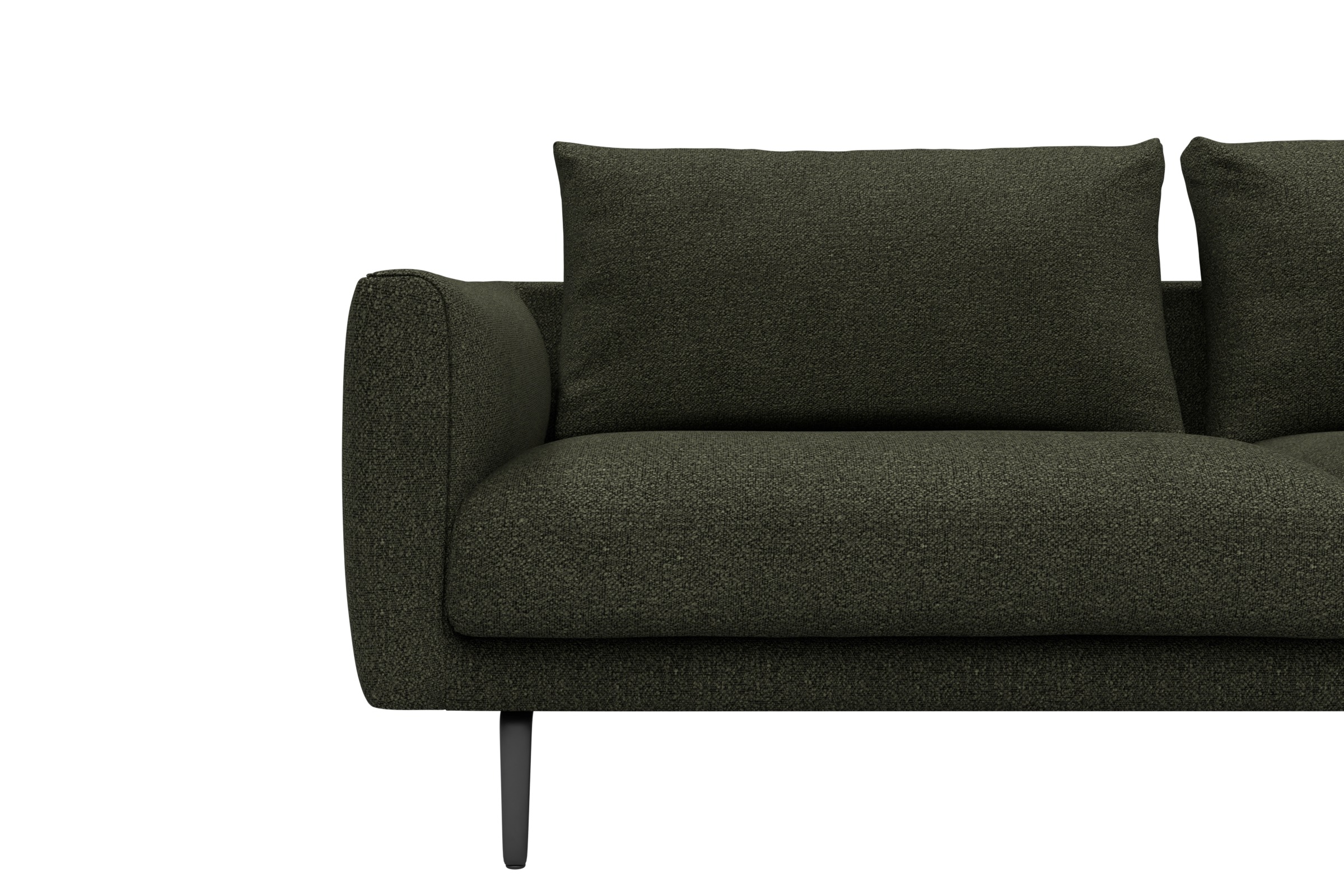 Ecksofa Karl Relax-Ecke rechts mit 2,5-Sitzer Boucle-Forest-Green