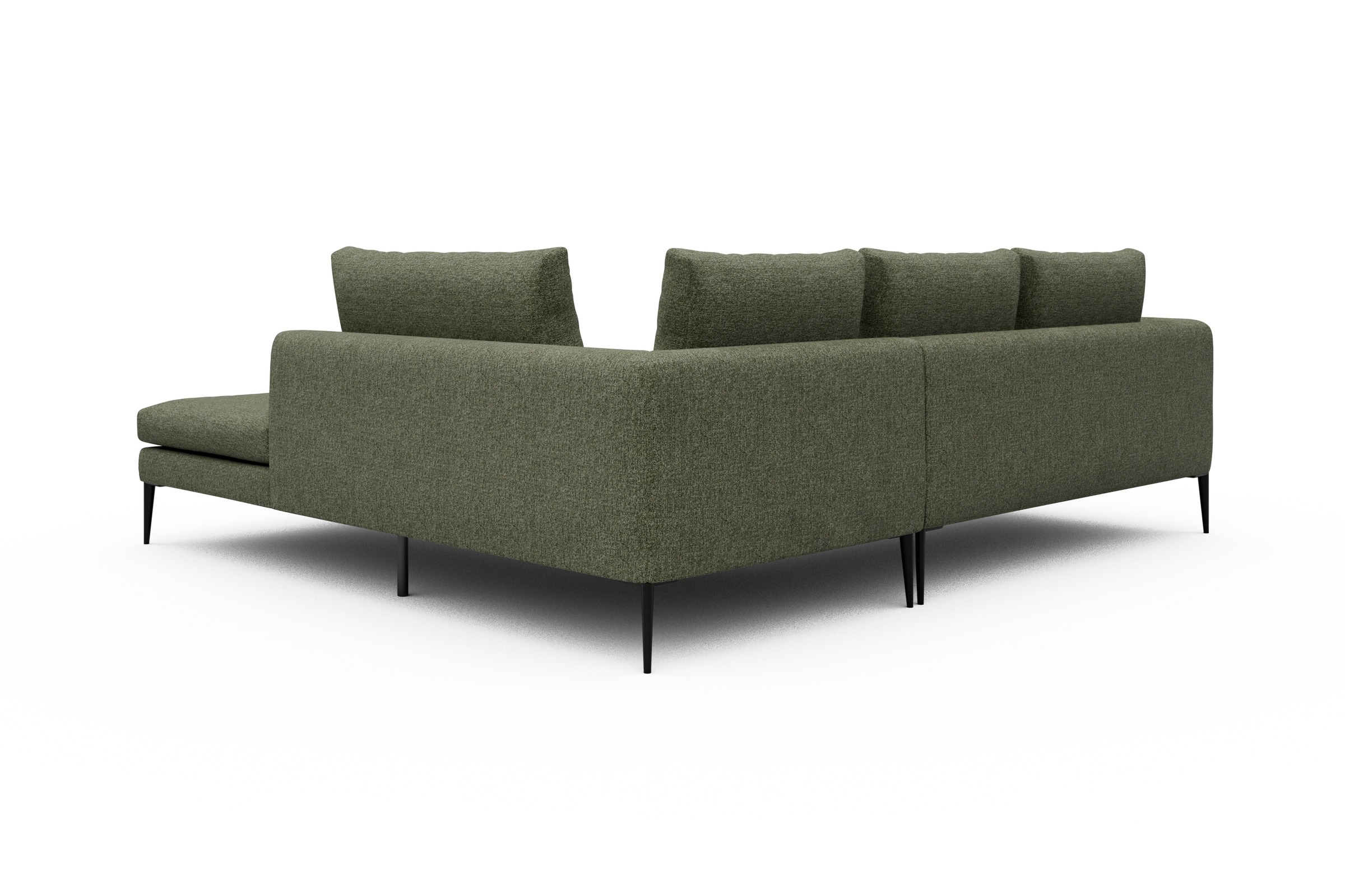 Ecksofa Paul Relax-Ecke rechts mit 2-Sitzer Carreno-Vivid-Green