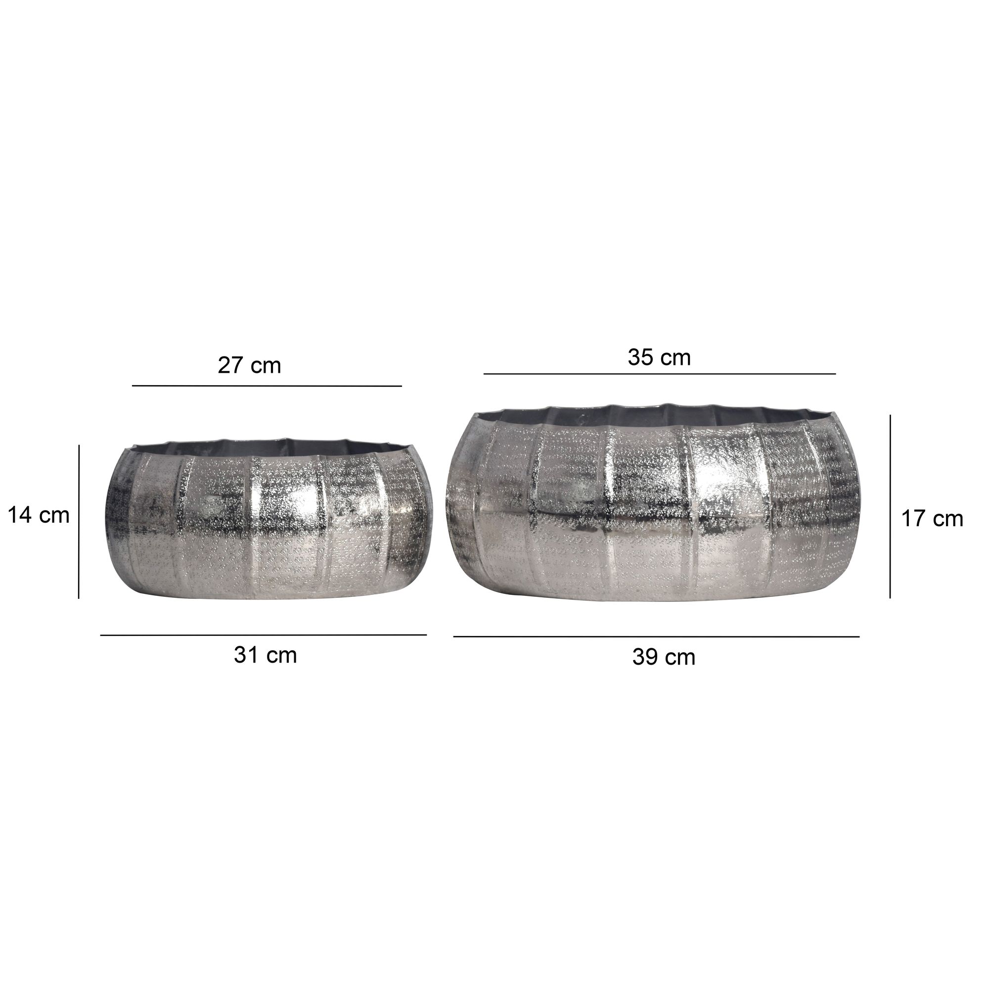Blumentopf Idre Silber Ø 39 cm