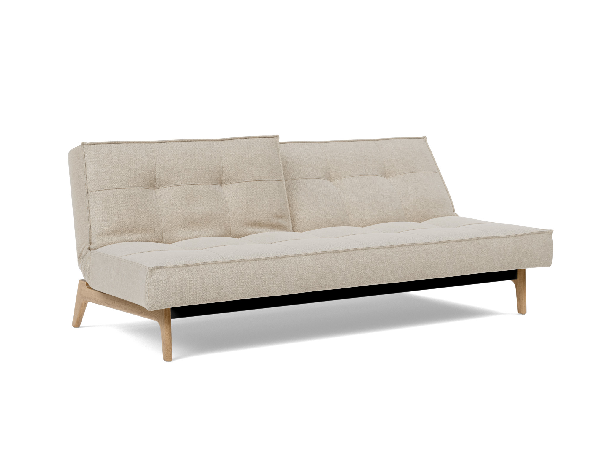 Schlafsofa Splitback Flachgewebe Phobos 586-Latte Beine Eiche